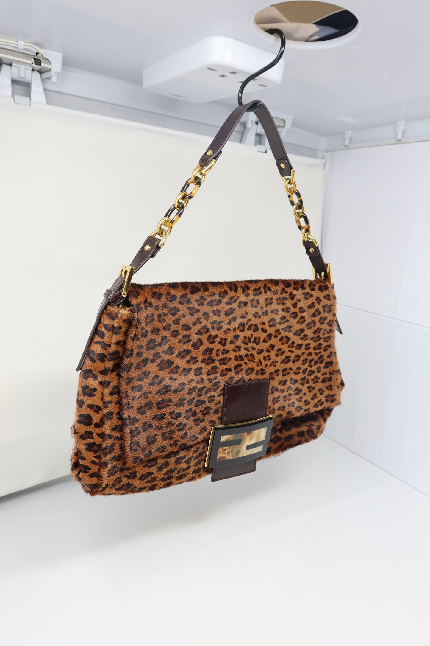Fendi Mamma Baguette Leopard Pony Hair