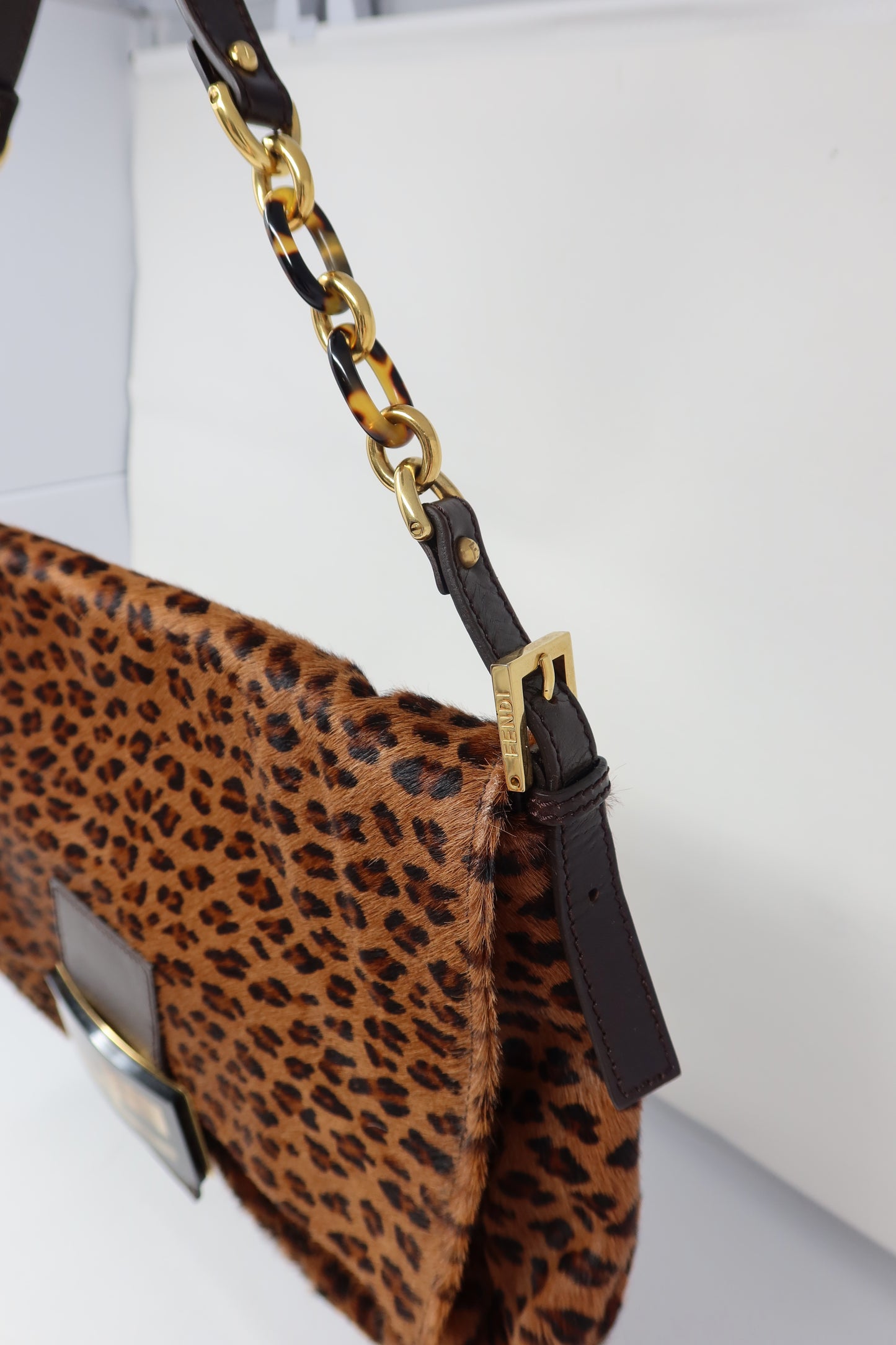 Fendi Mamma Baguette Leopard Pony Hair