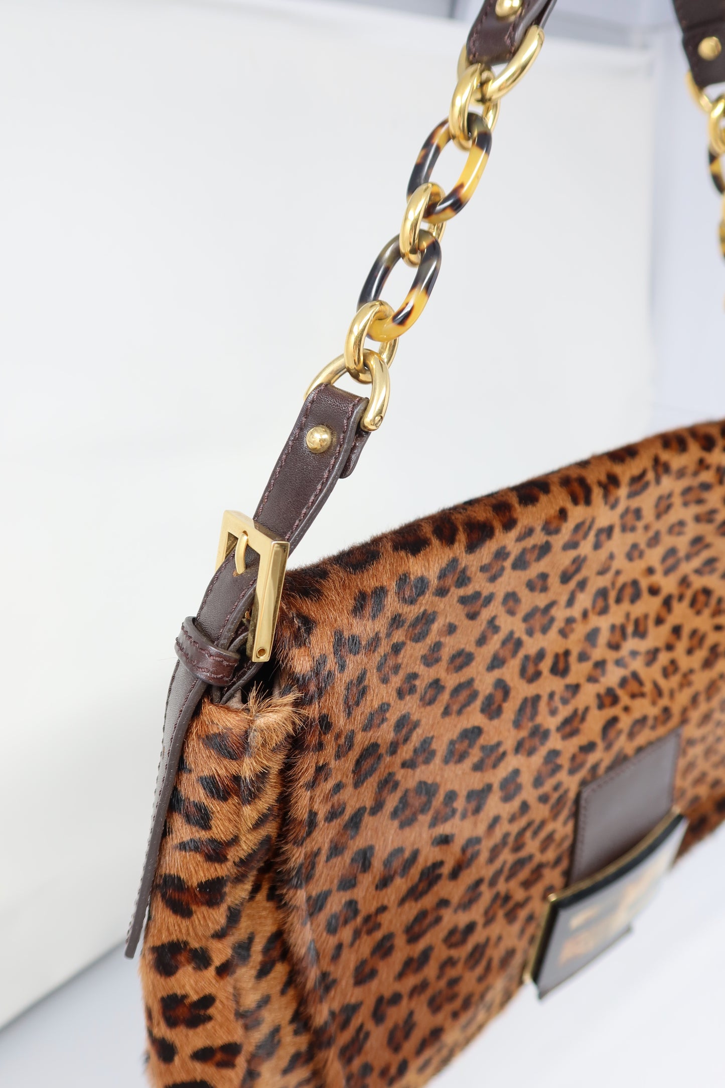 Fendi Mamma Baguette Leopard Pony Hair