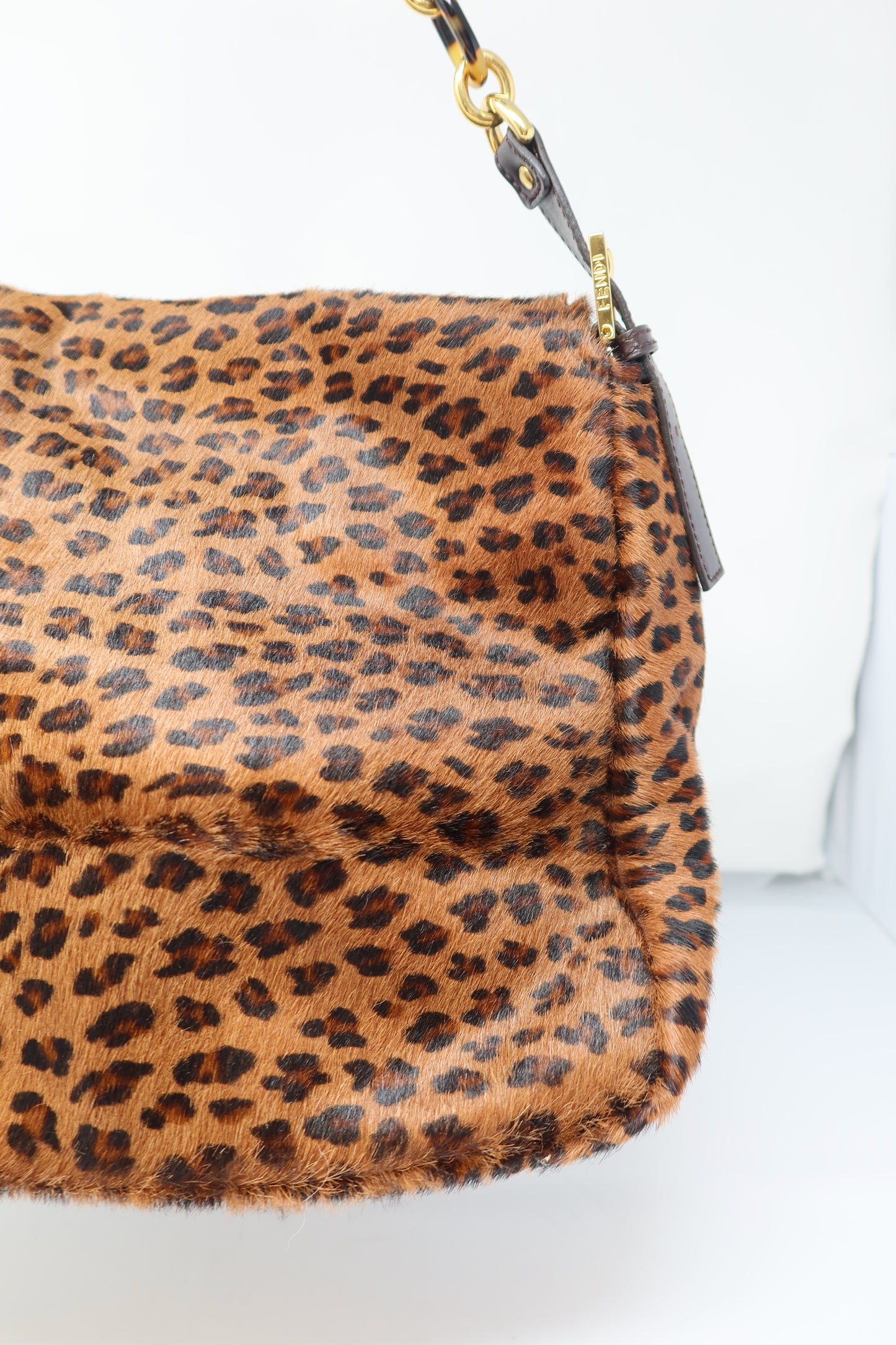 Fendi Mamma Baguette Leopard Pony Hair