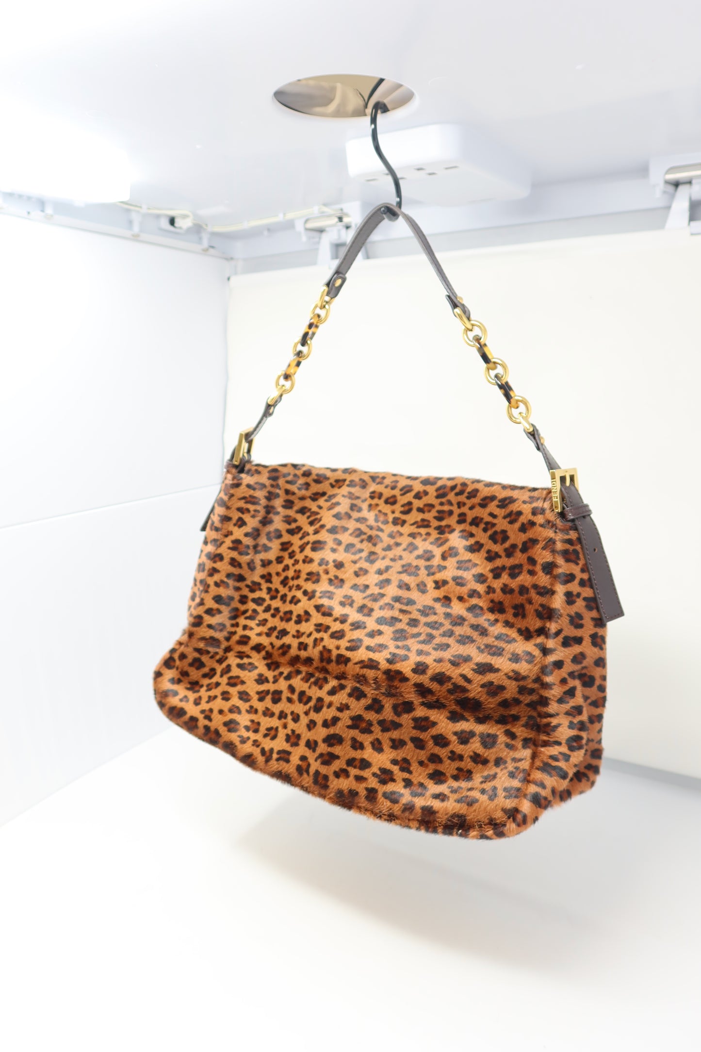 Fendi Mamma Baguette Leopard Pony Hair
