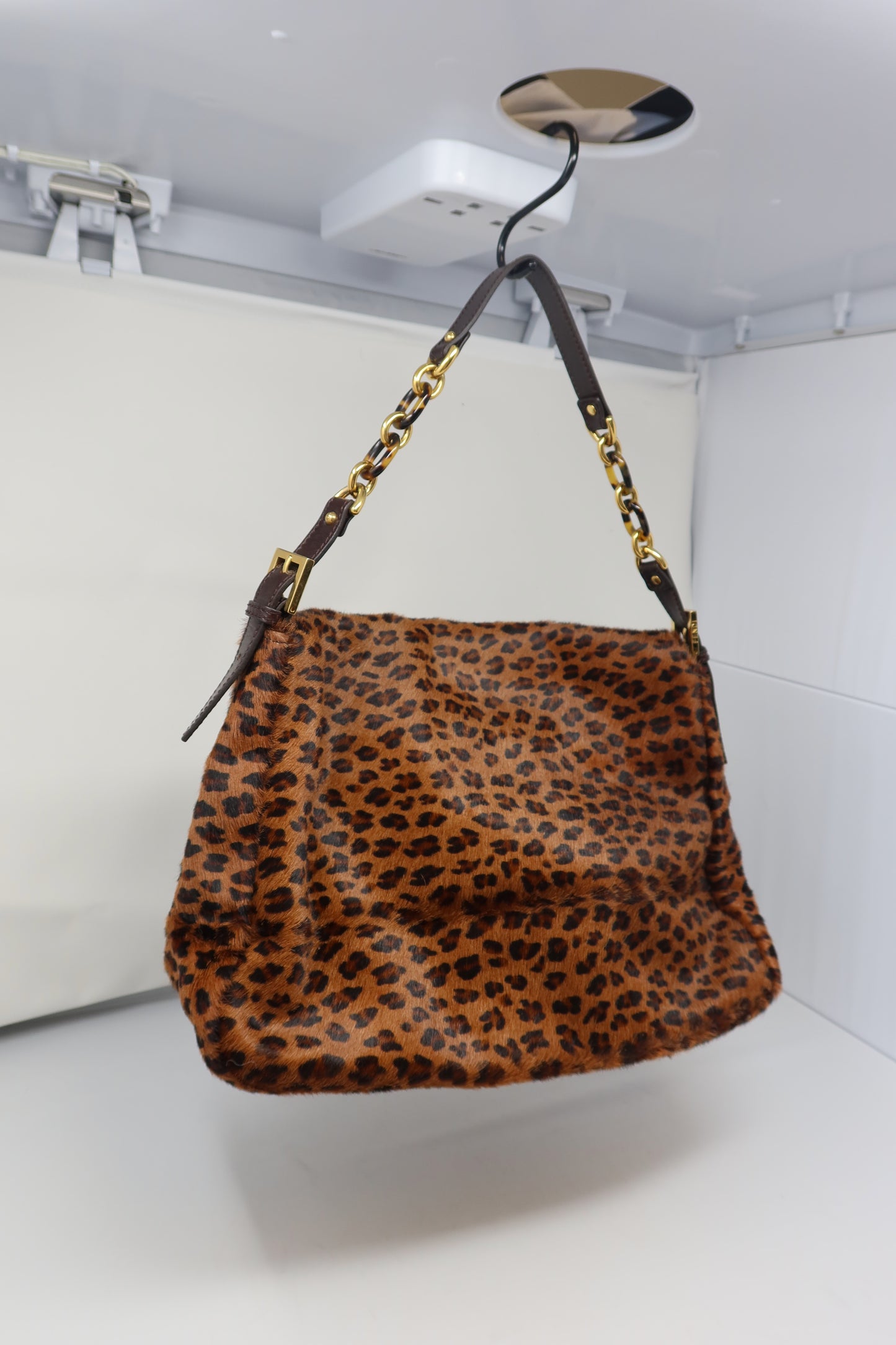 Fendi Mamma Baguette Leopard Pony Hair