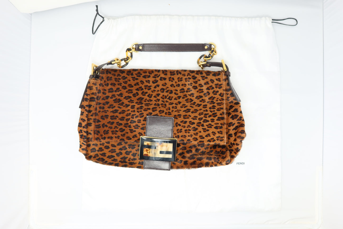 Fendi Mamma Baguette Leopard Pony Hair