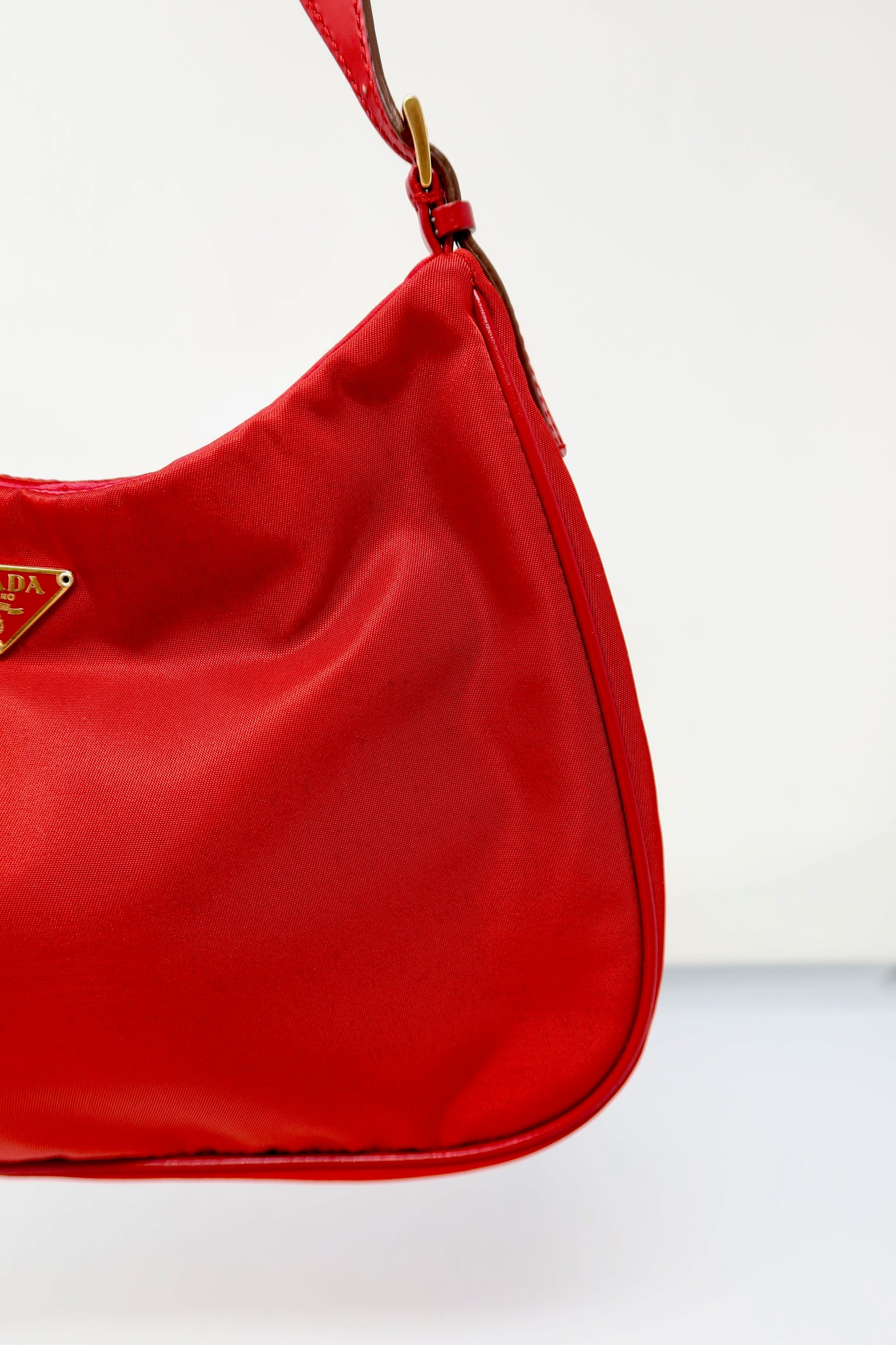 Prada Red Tessuto Nylon Shoulder Bag