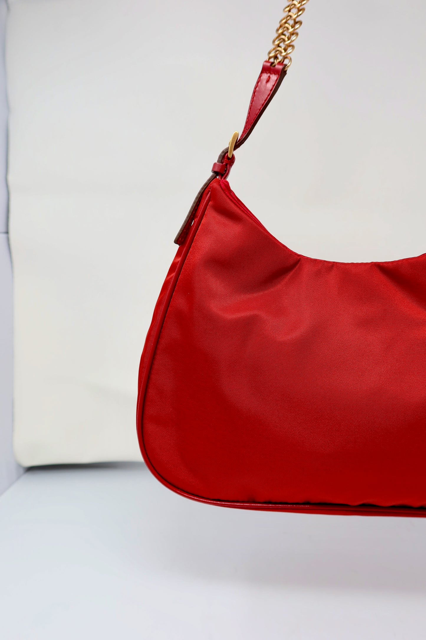 Prada Red Tessuto Nylon Shoulder Bag