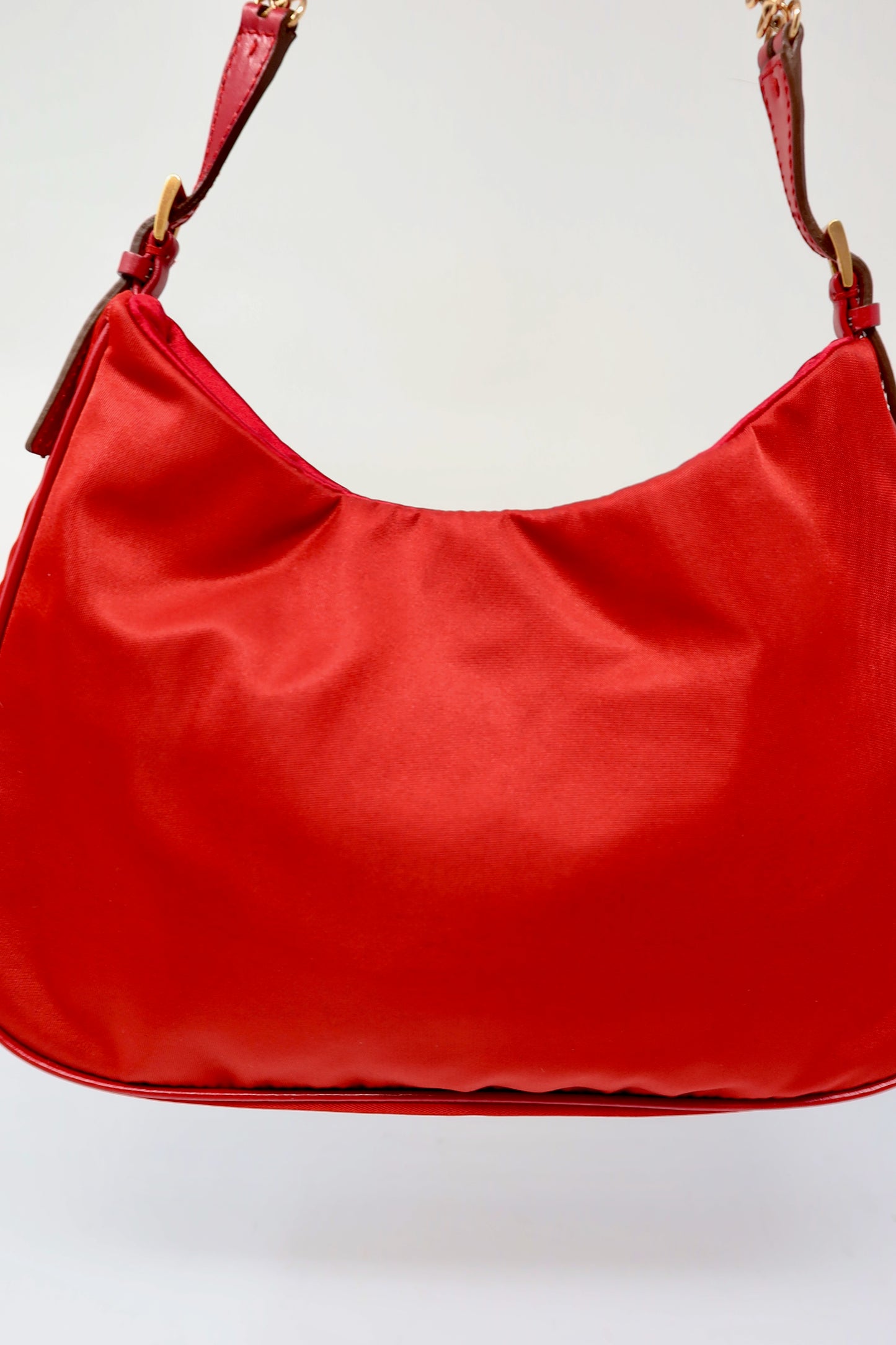 Prada Red Tessuto Nylon Shoulder Bag
