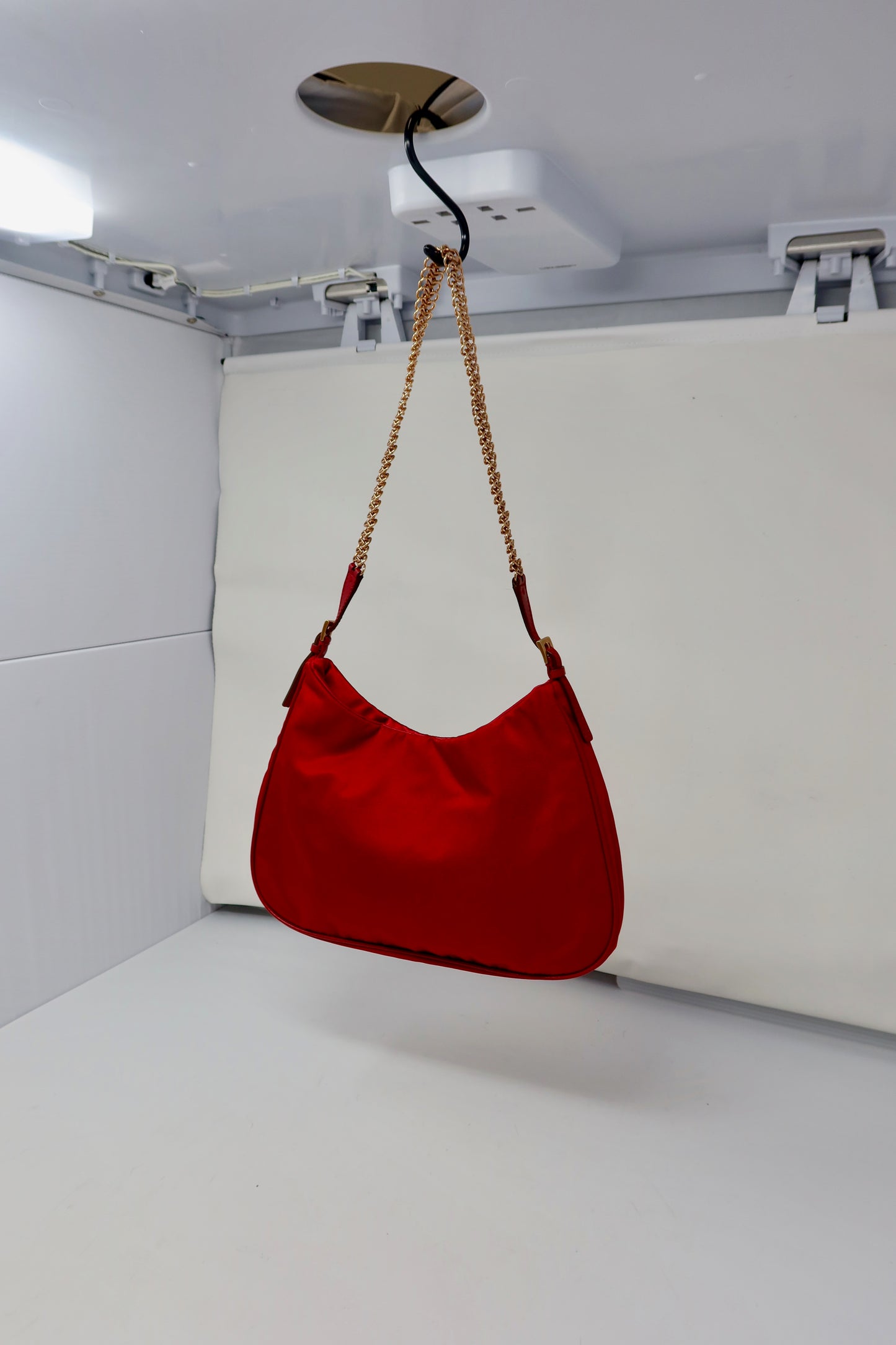 Prada Red Tessuto Nylon Shoulder Bag