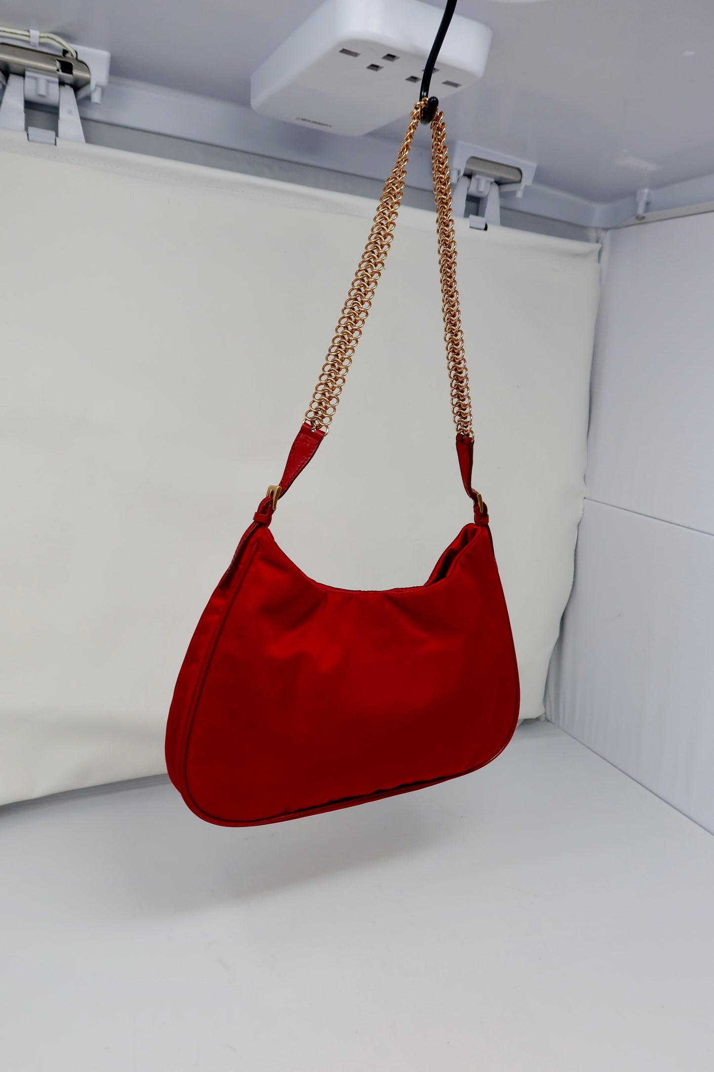 Prada Red Tessuto Nylon Shoulder Bag