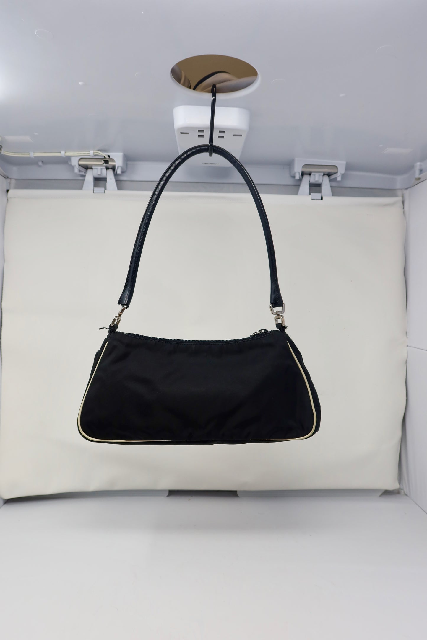Prada Tessuto Rose Appliqué Shoulder Bag