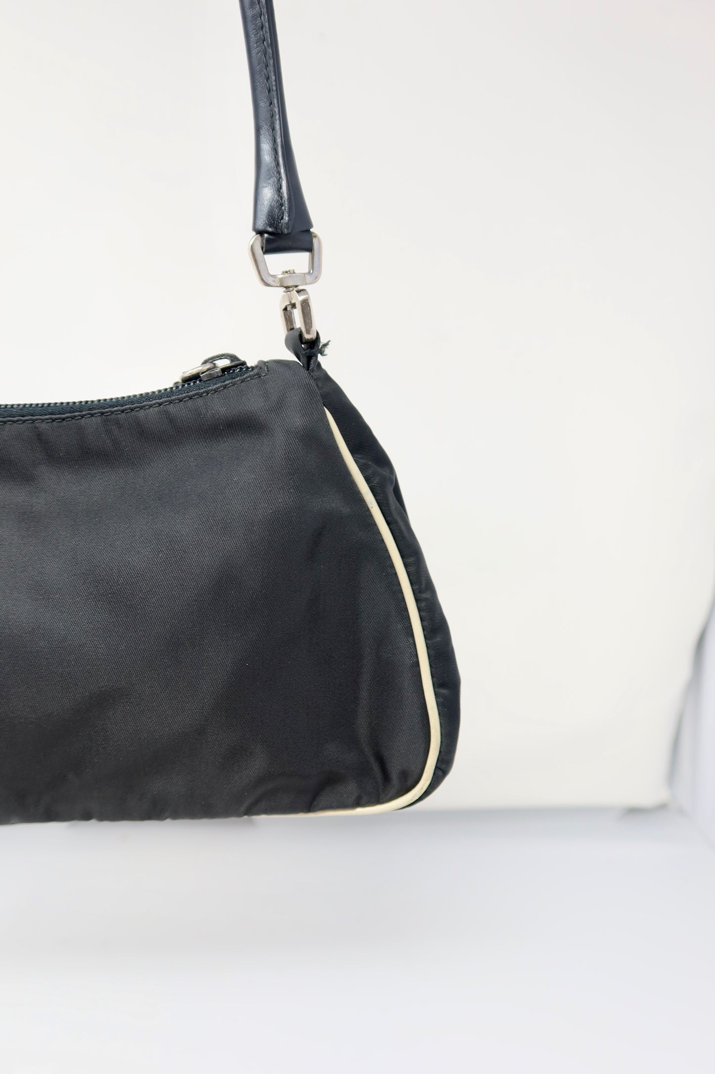 Prada Tessuto Rose Appliqué Shoulder Bag