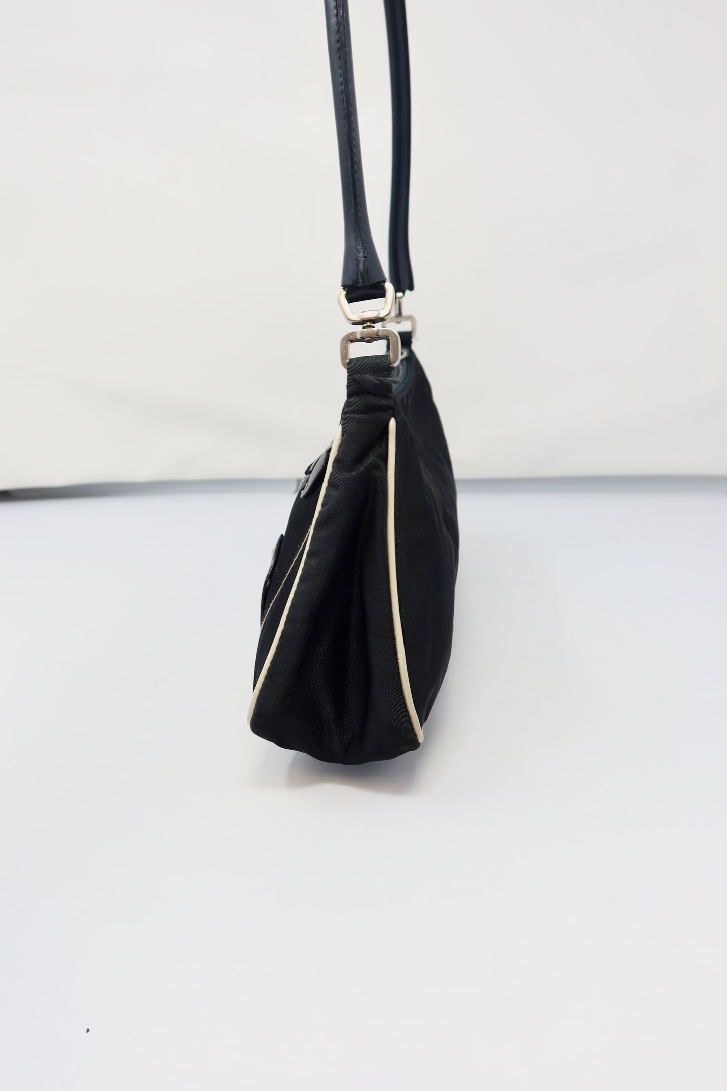 Prada Tessuto Rose Appliqué Shoulder Bag