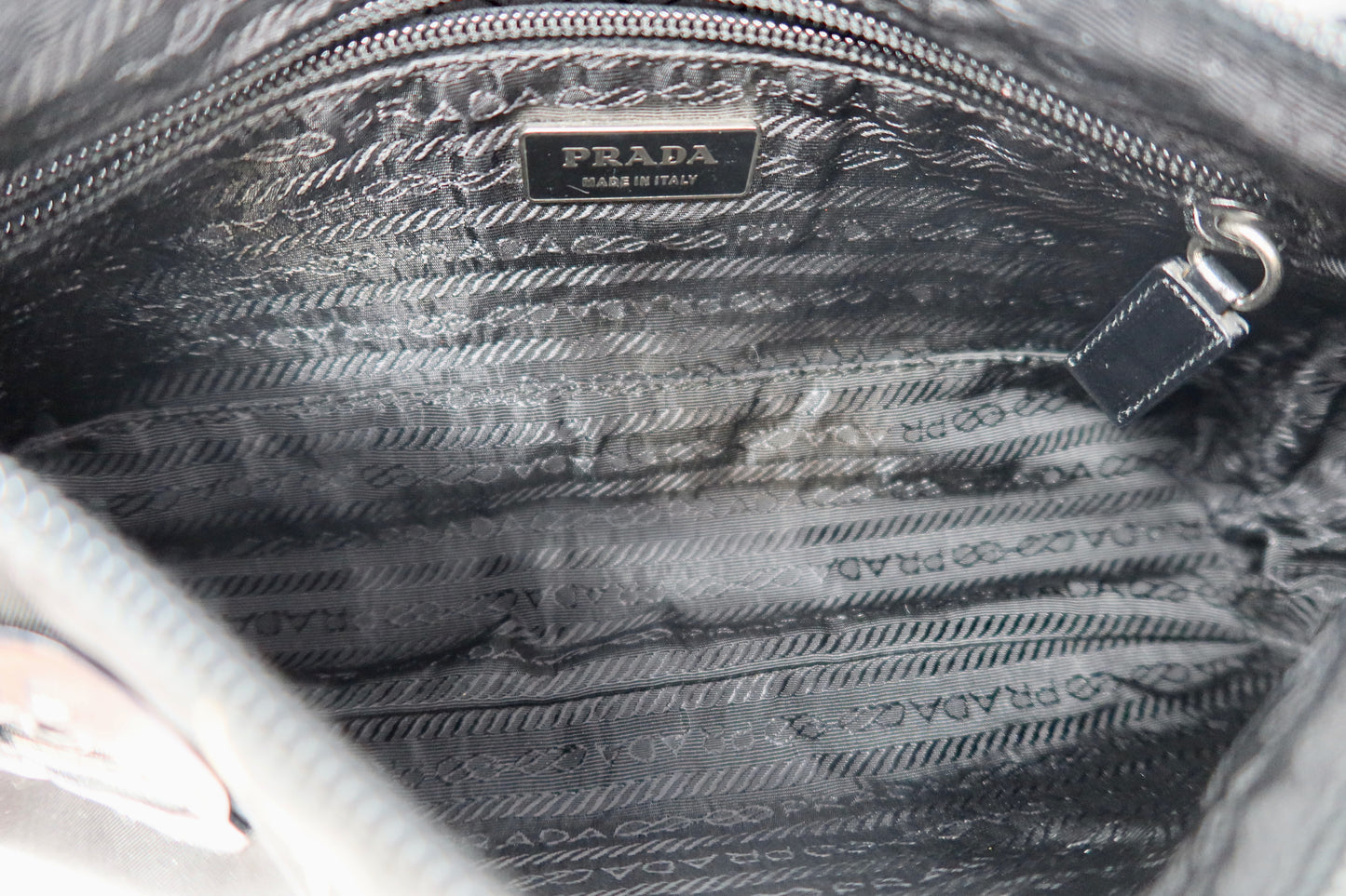 Prada Tessuto Rose Appliqué Shoulder Bag