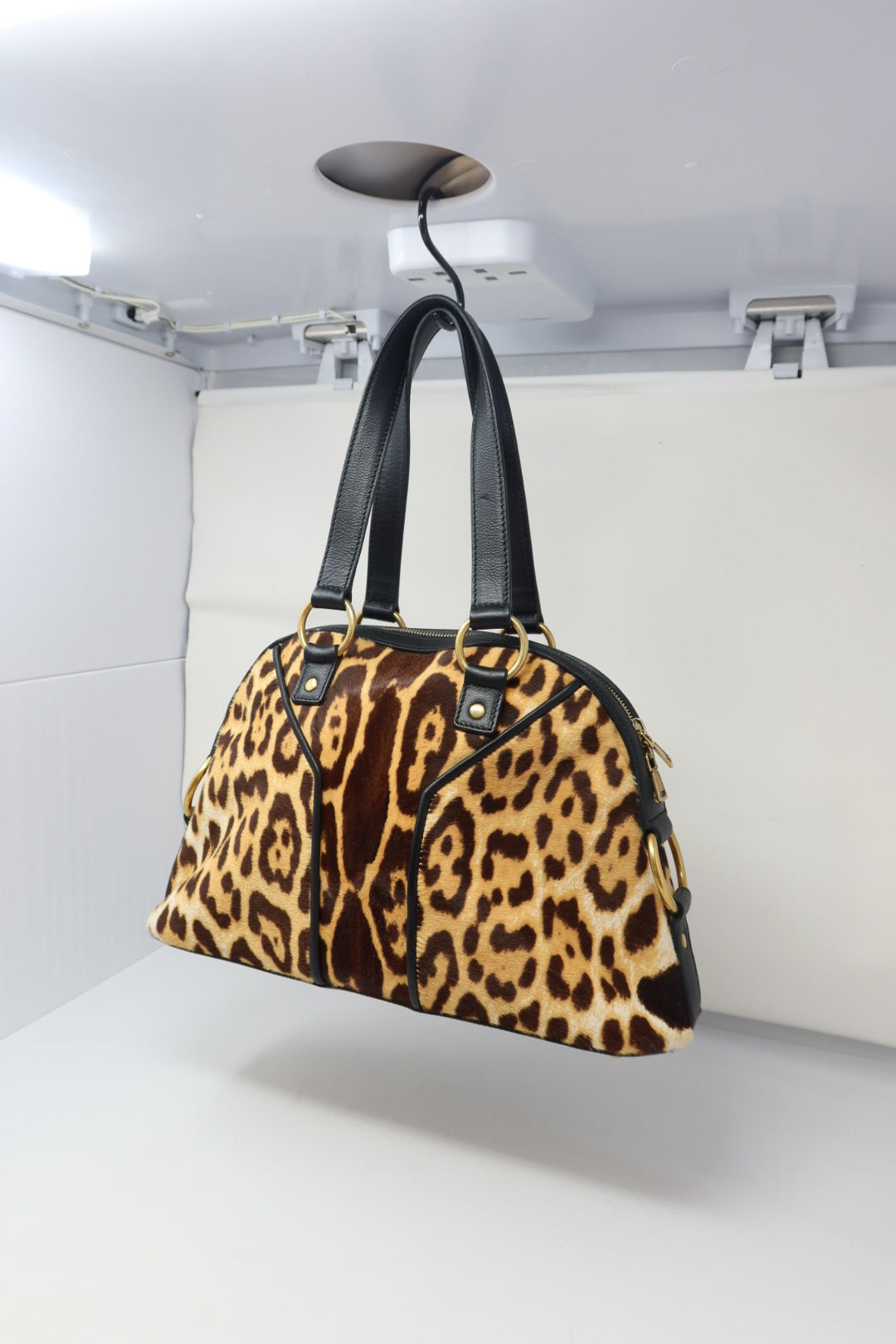 YSL Muse Leopard Print Ponyhair Handbag