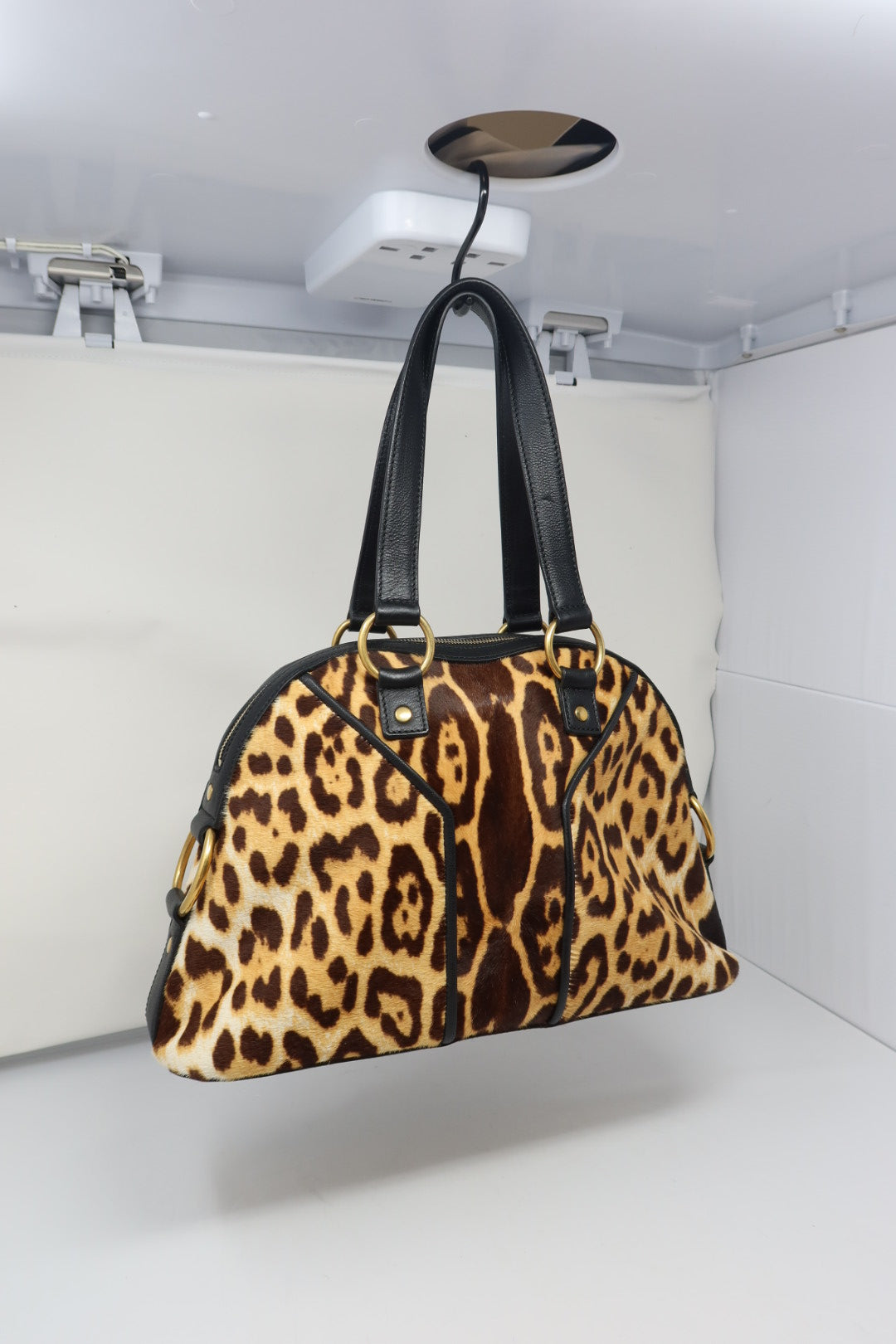 YSL Muse Leopard Print Ponyhair Handbag