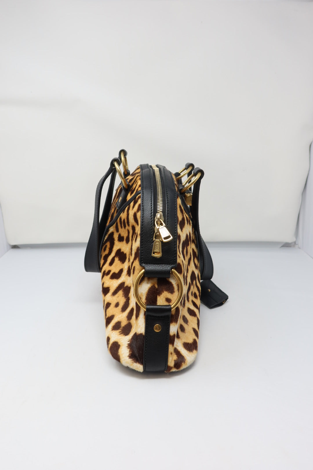 YSL Muse Leopard Print Ponyhair Handbag