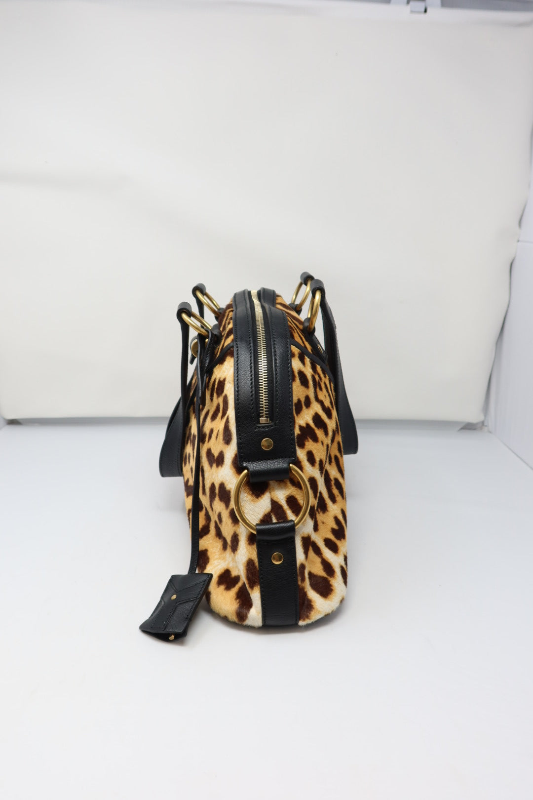 YSL Muse Leopard Print Ponyhair Handbag
