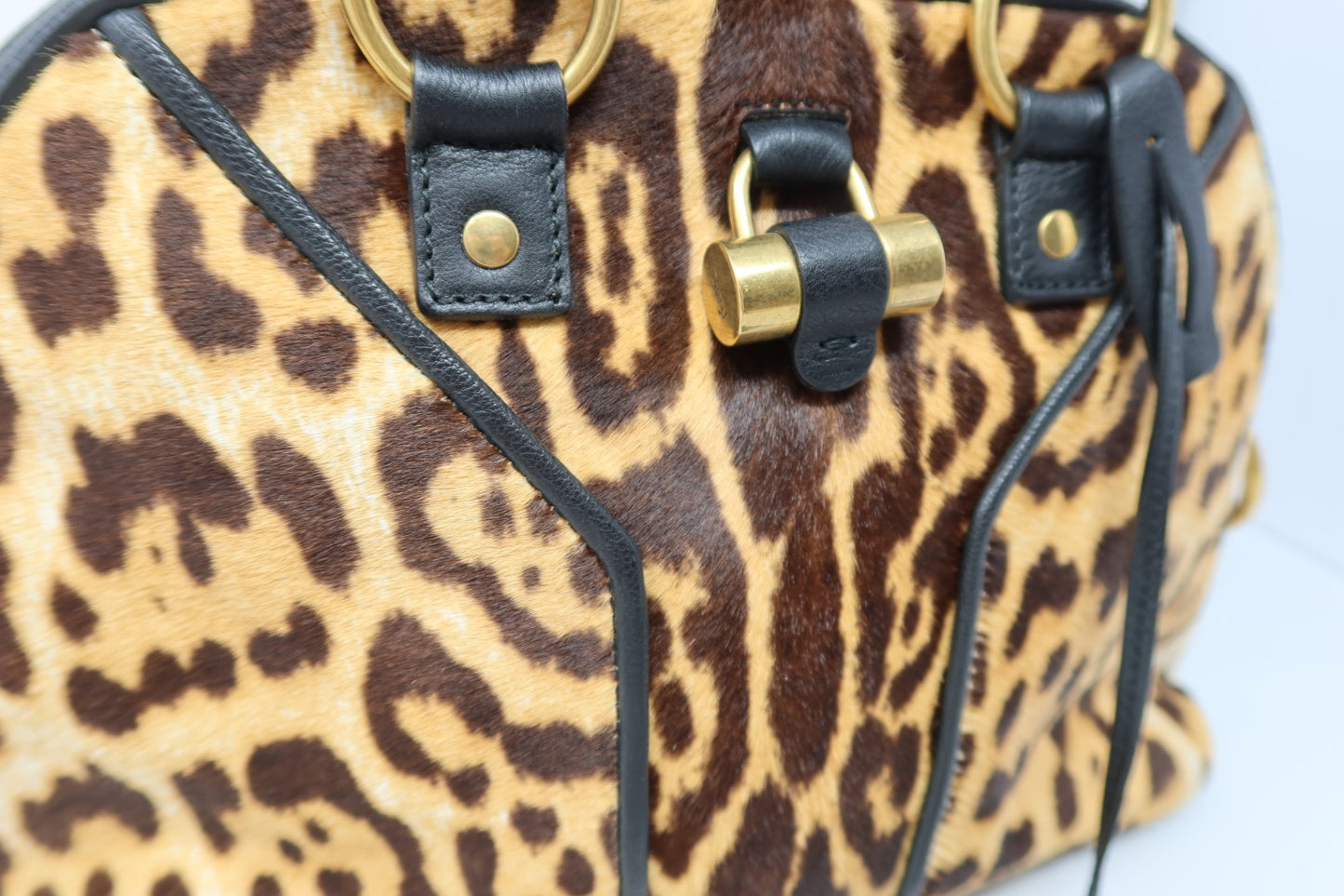 YSL Muse Leopard Print Ponyhair Handbag