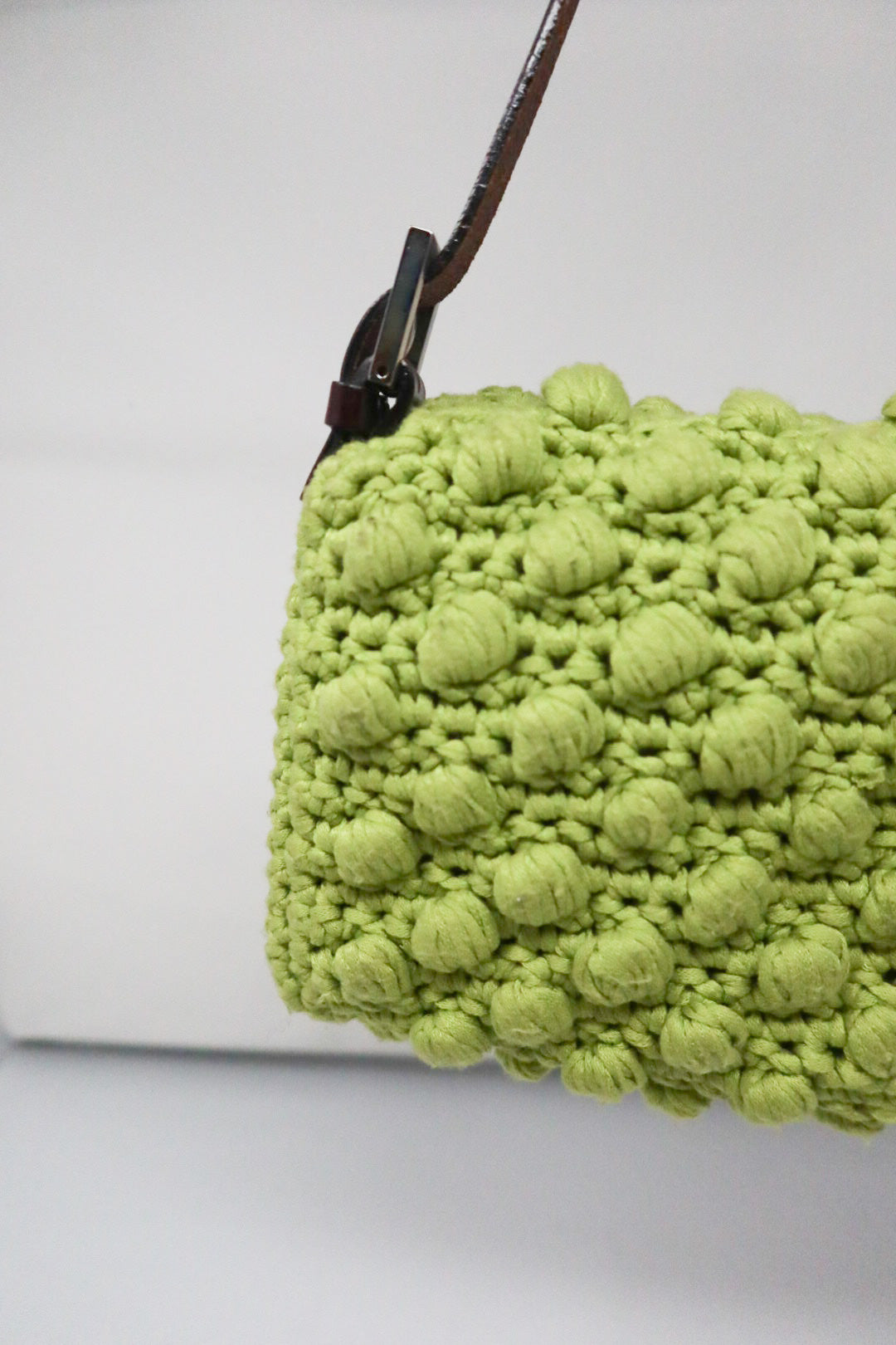 Fendi Lime Green Knit Baguette