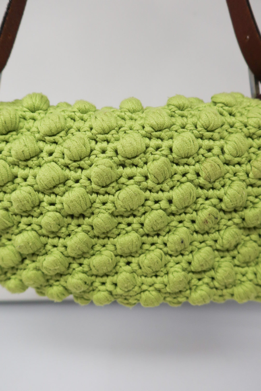 Fendi Lime Green Knit Baguette