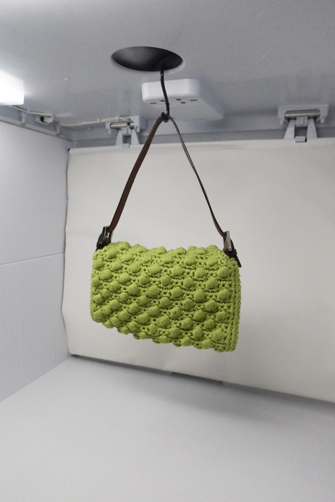 Fendi Lime Green Knit Baguette