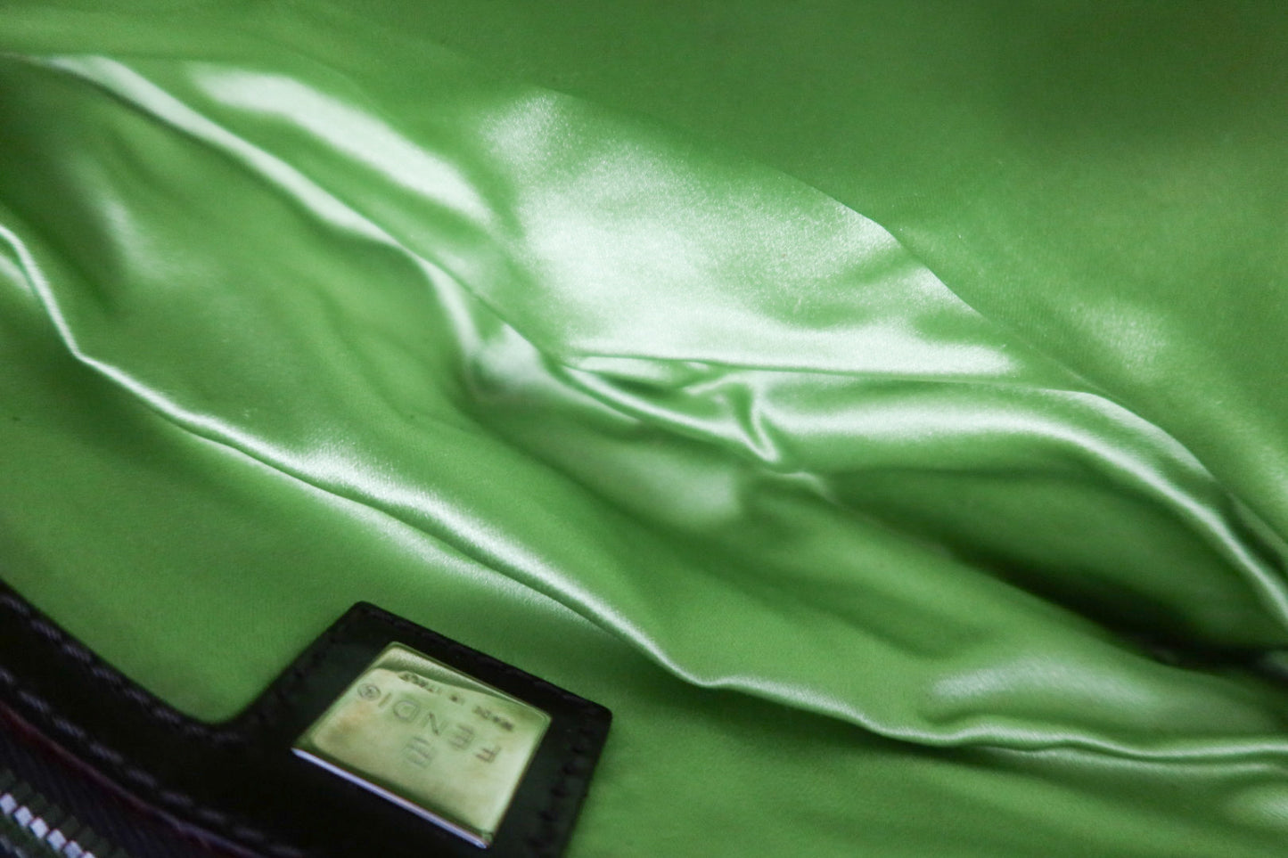 Fendi Lime Green Knit Baguette
