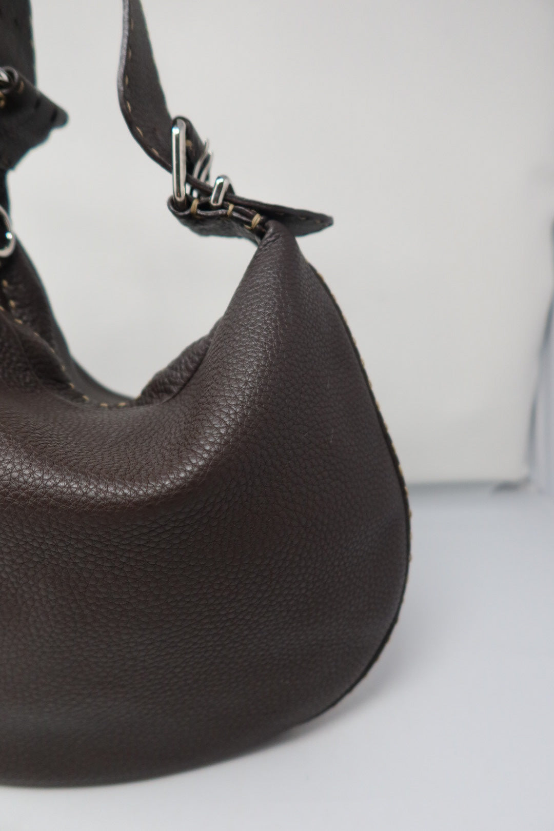 Fendi Brown Selleria Oyster Shoulder Bag