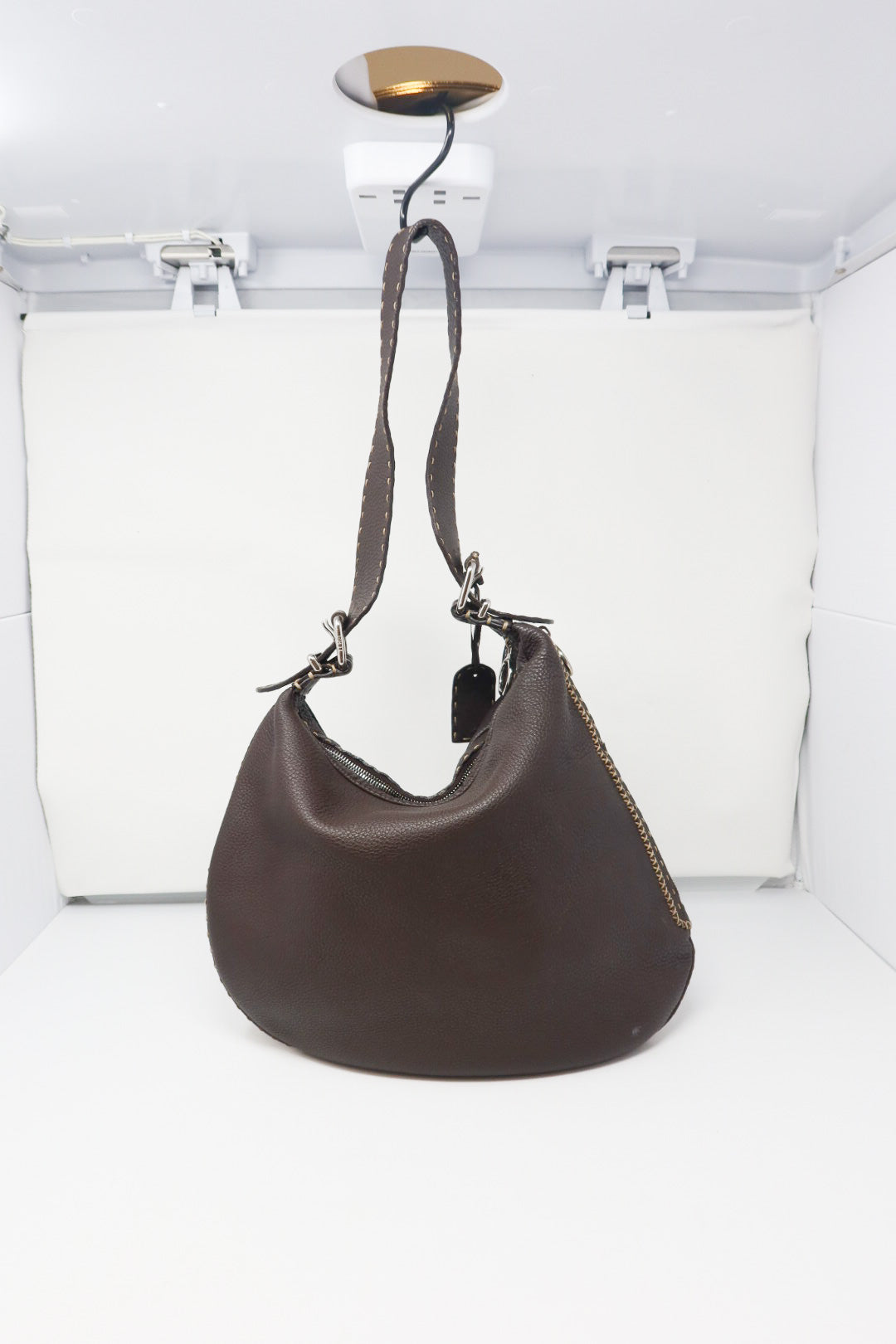 Fendi Brown Selleria Oyster Shoulder Bag