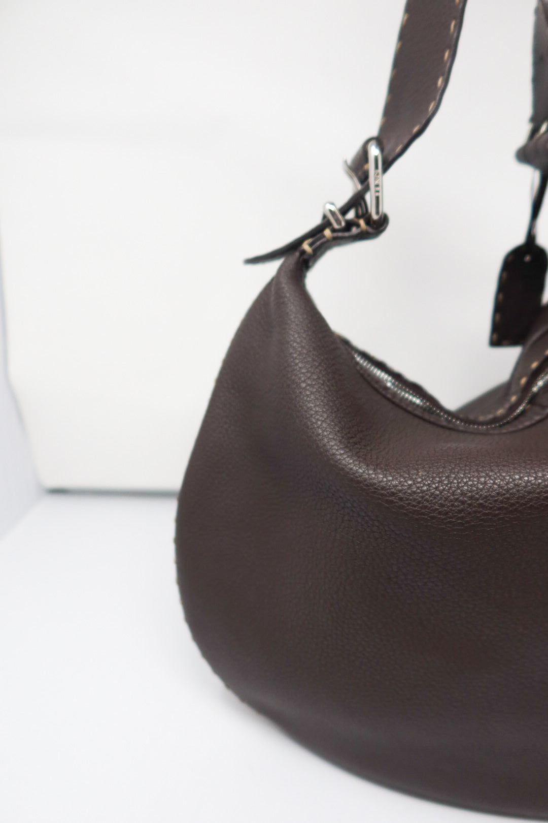Fendi Brown Selleria Oyster Shoulder Bag