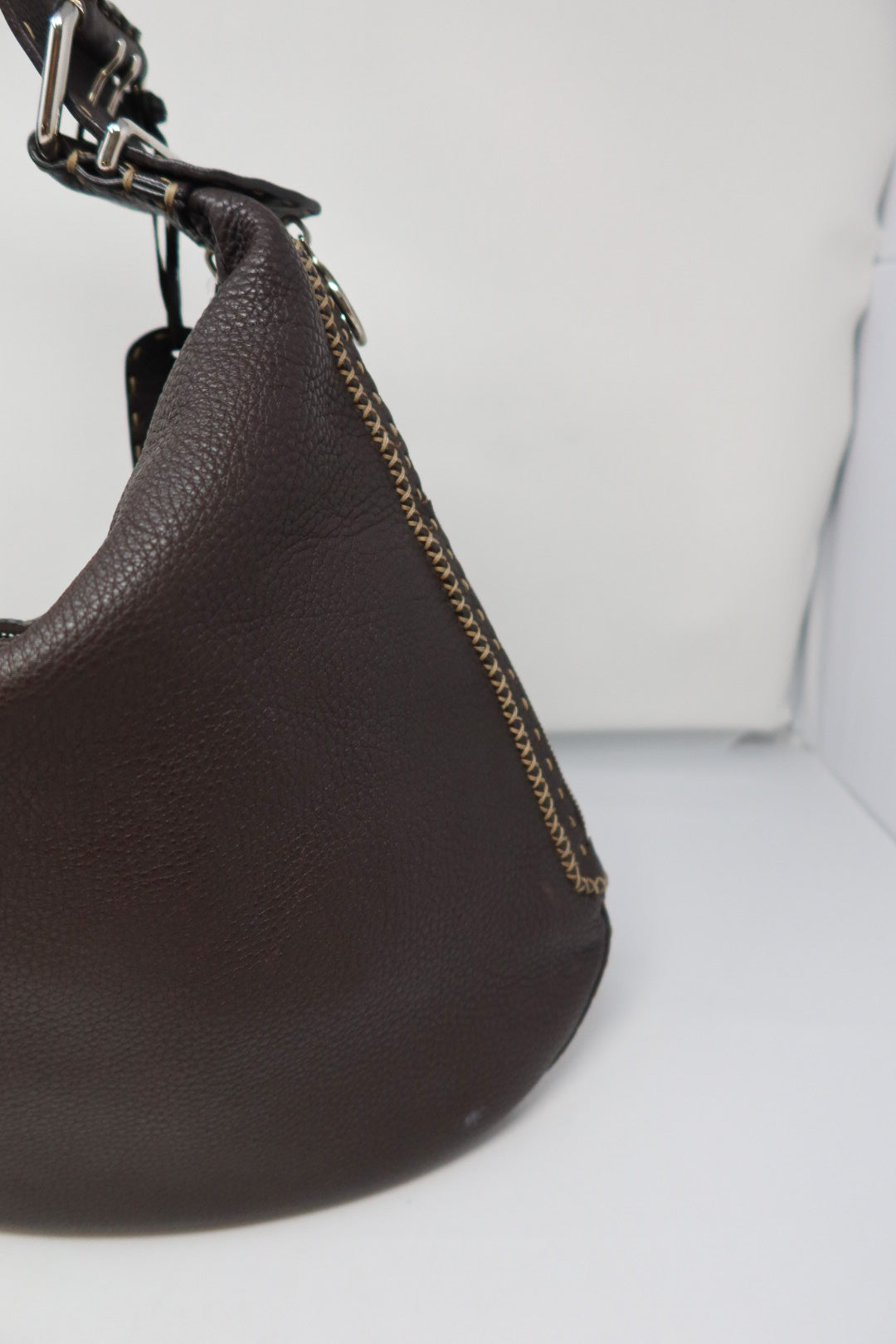 Fendi Brown Selleria Oyster Shoulder Bag