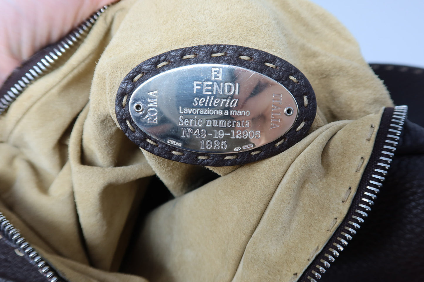 Fendi Brown Selleria Oyster Shoulder Bag