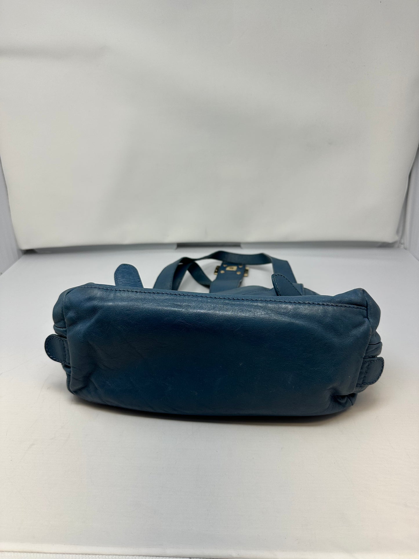 Fendi Blue Leather Vintage Tote