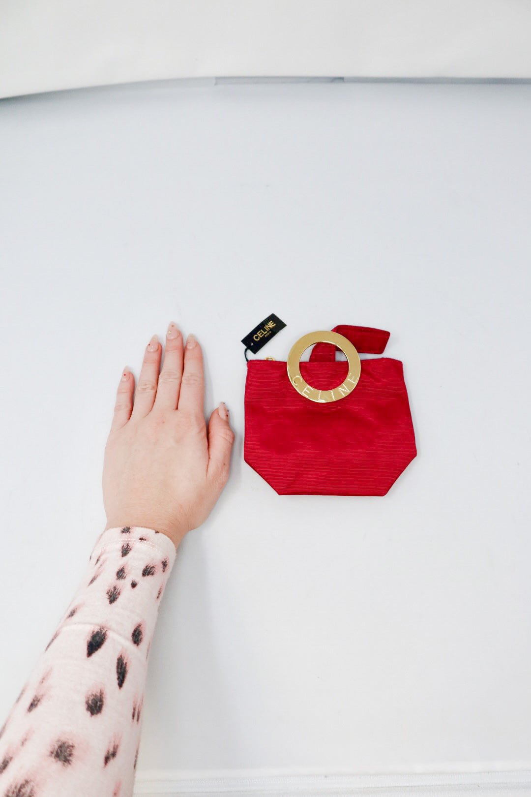 Celine Circle Pouch Nylon Pink