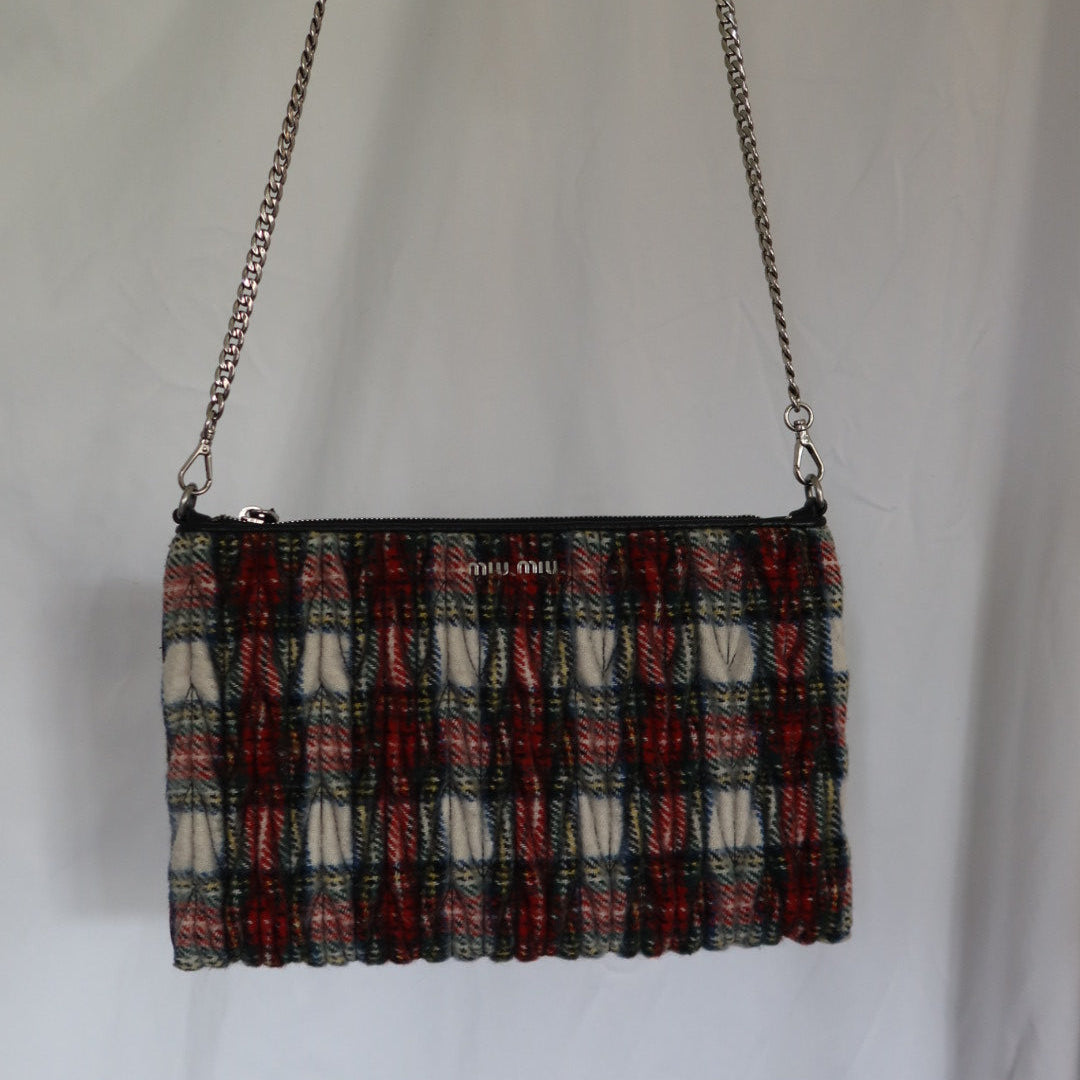 Miu Miu Matelasse Wool Crossbody
