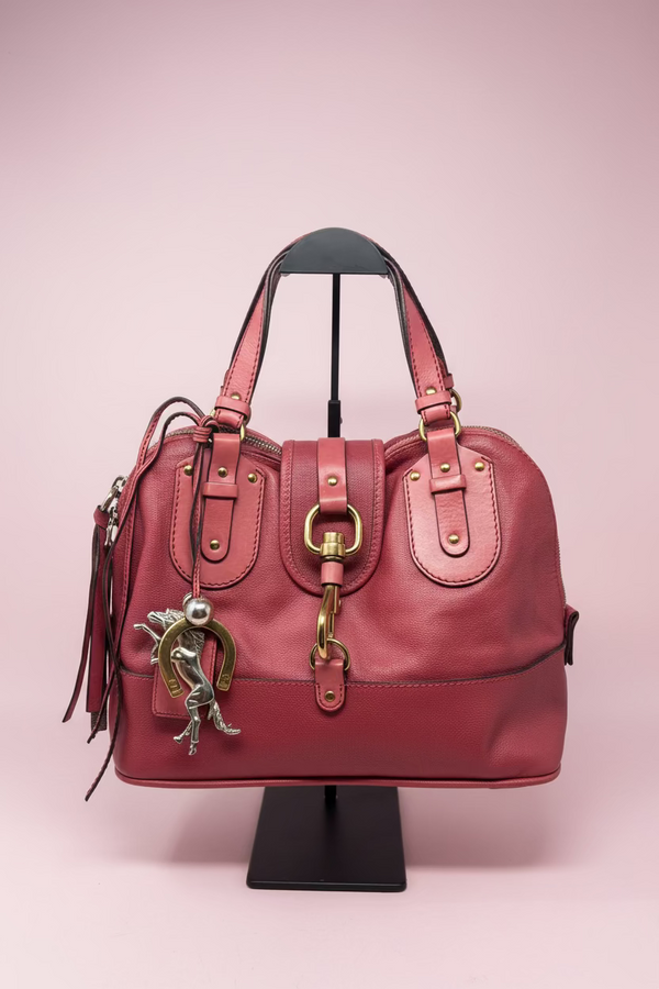 Chloe Pink Leather Kerala Top Handle Bag