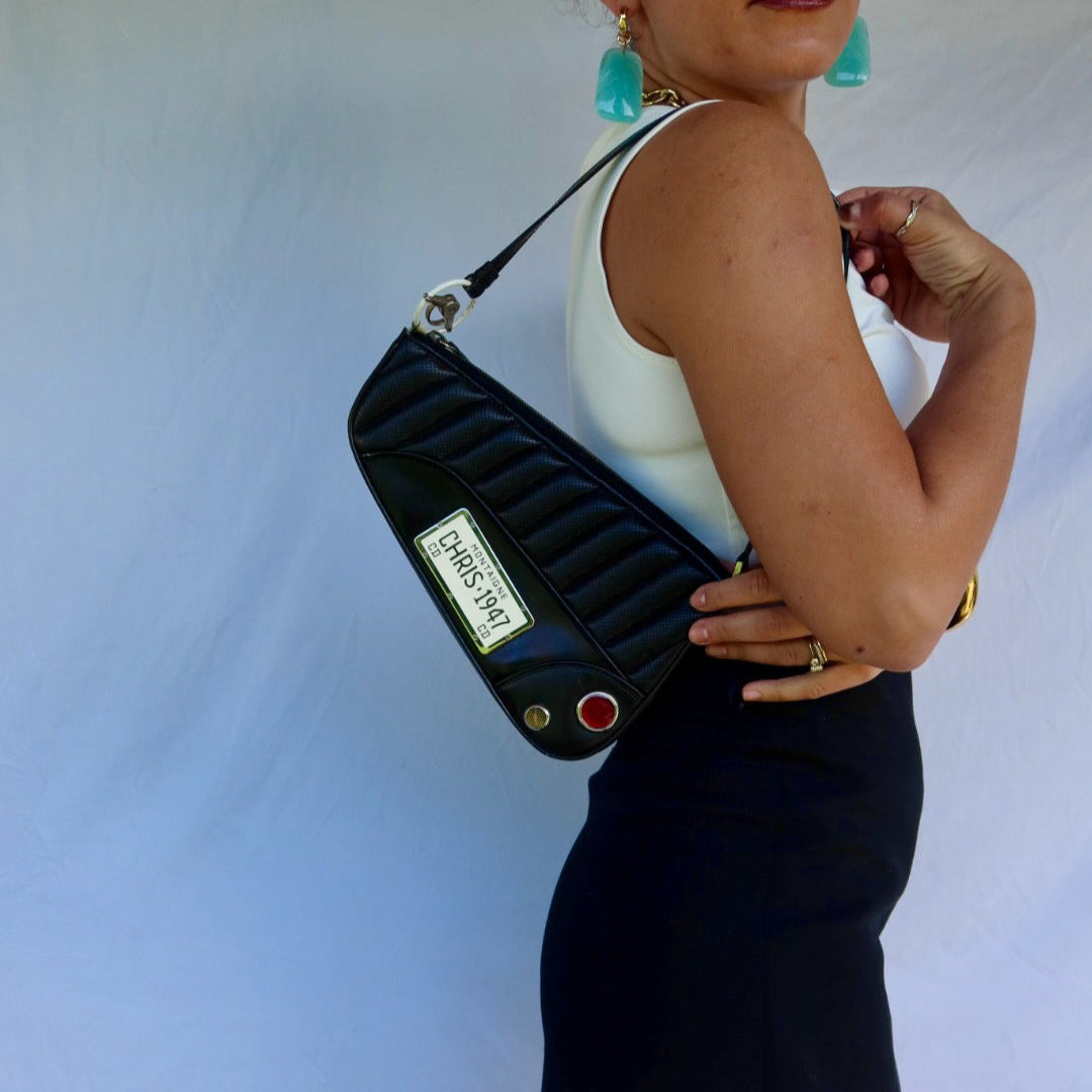 Dior Cadillac Montaigne Black Leather Handbag