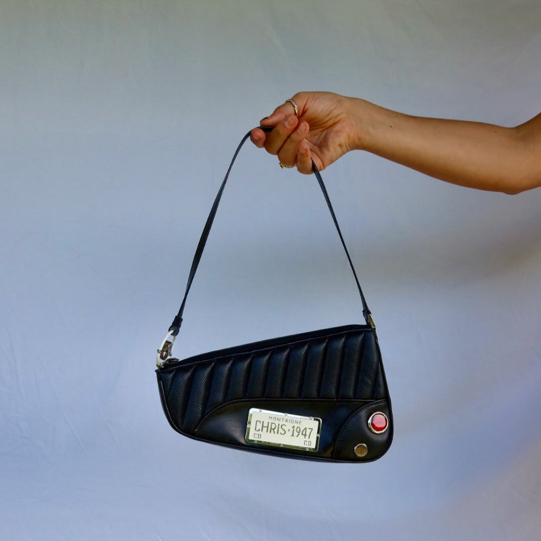 Dior Cadillac Montaigne Black Leather Handbag
