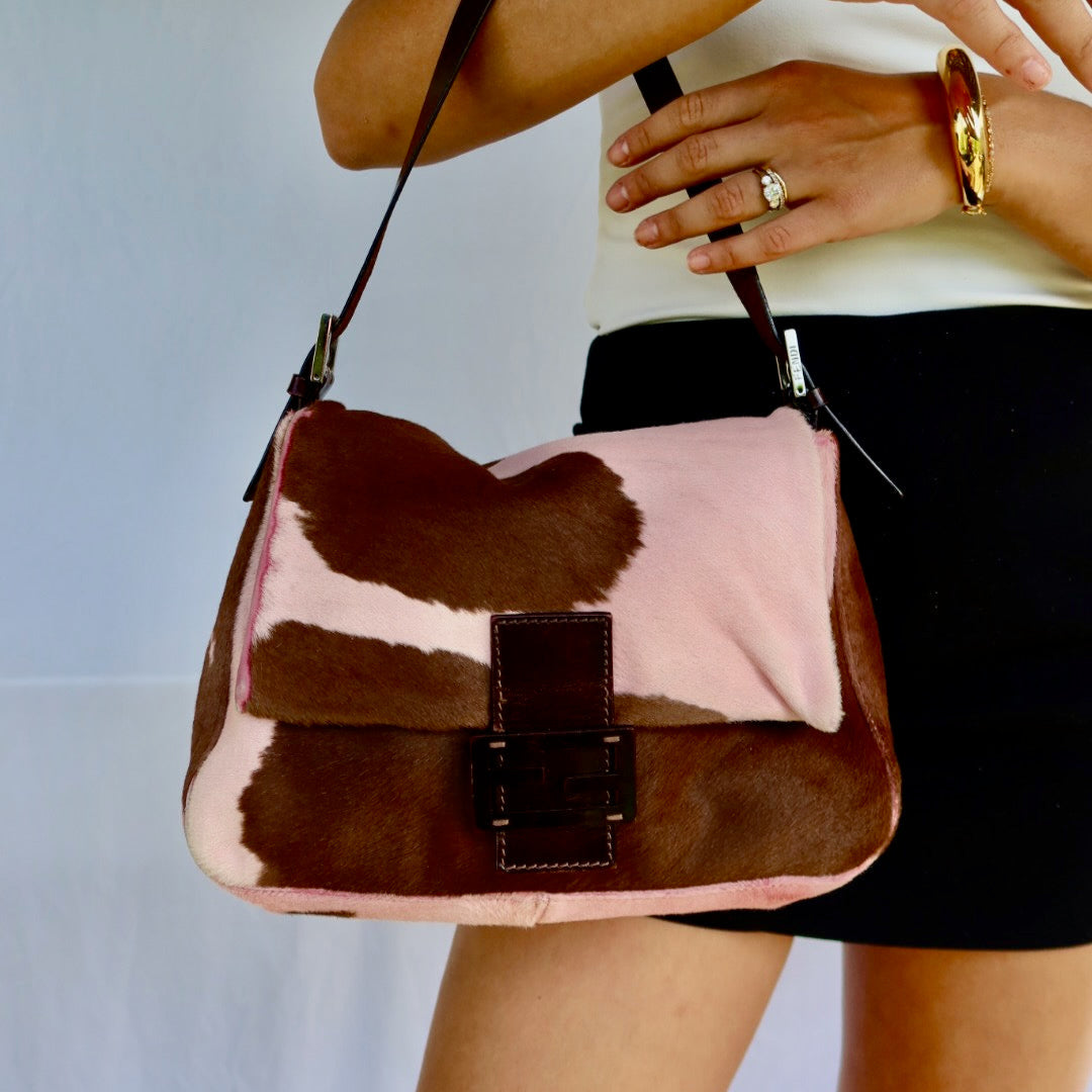 FENDI Mama Baguette Pink Pony Hair