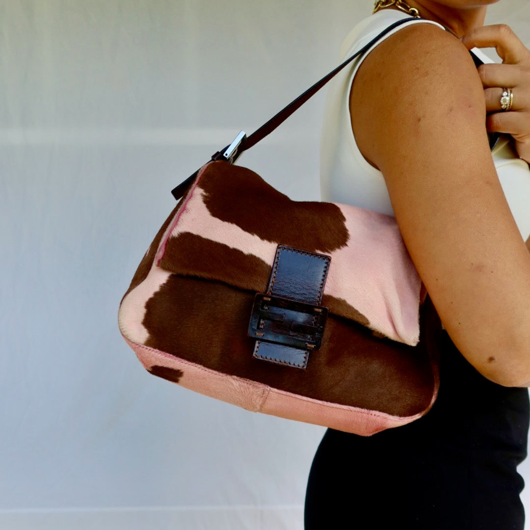 FENDI Mama Baguette Pink Pony Hair