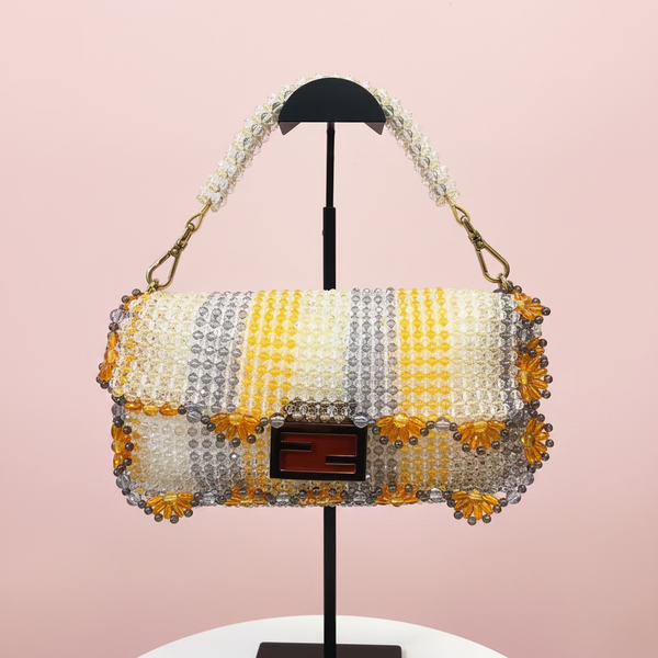 Fendi Beaded Floral Baguette