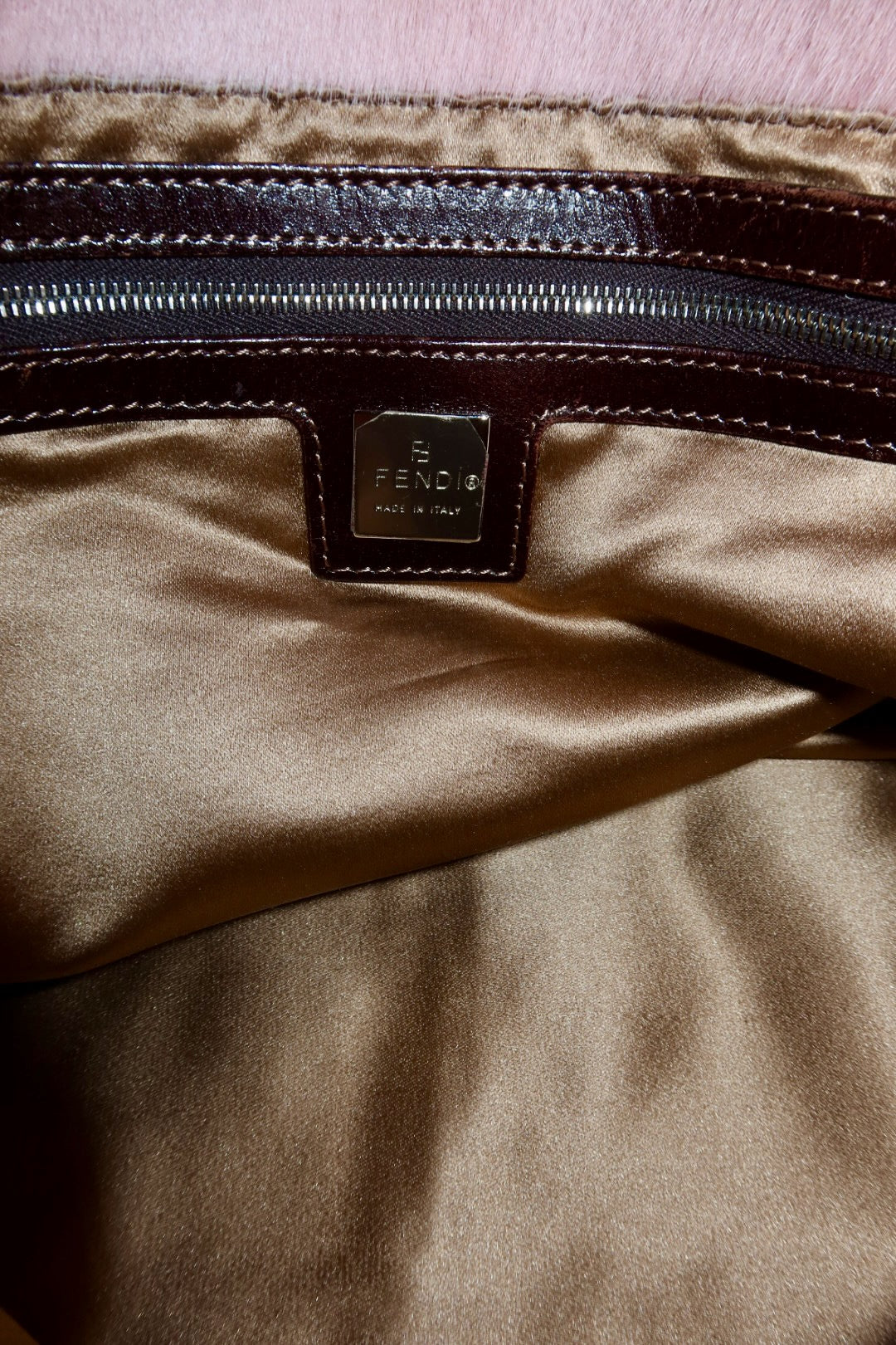 FENDI Mama Baguette Pink Pony Hair