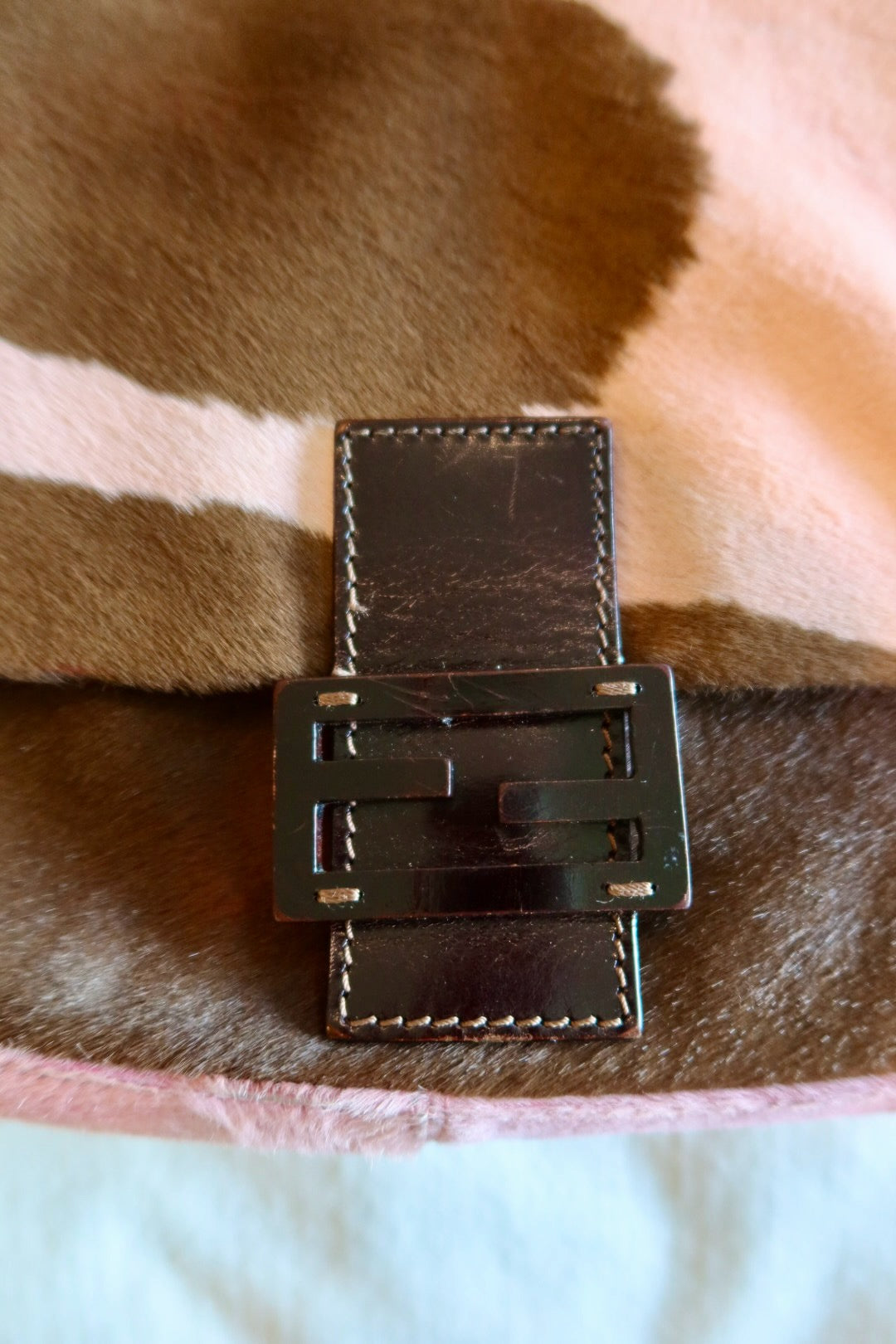 FENDI Mama Baguette Pink Pony Hair