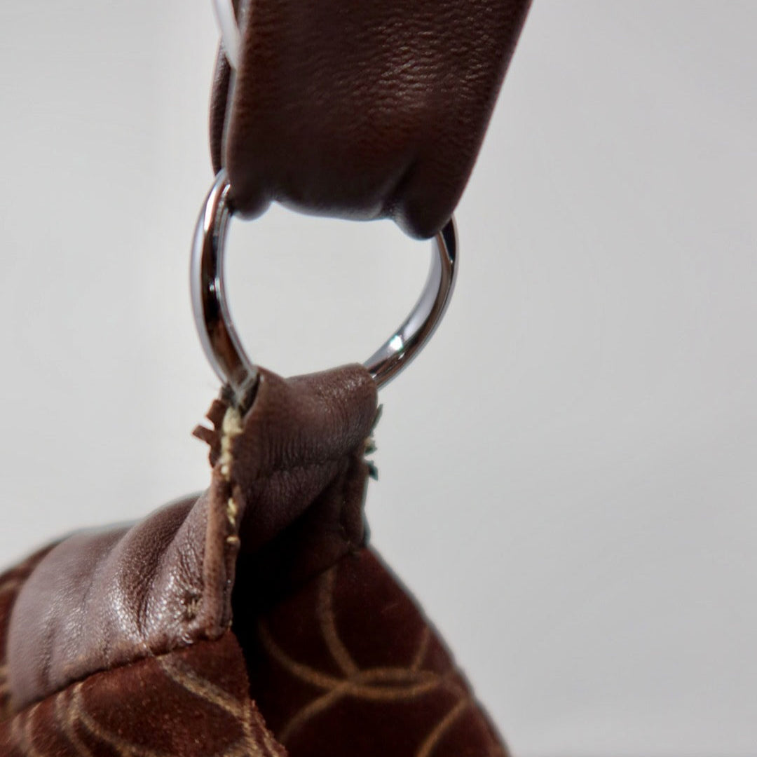 Chanel Camellia Suede Brown Shoulder Bag