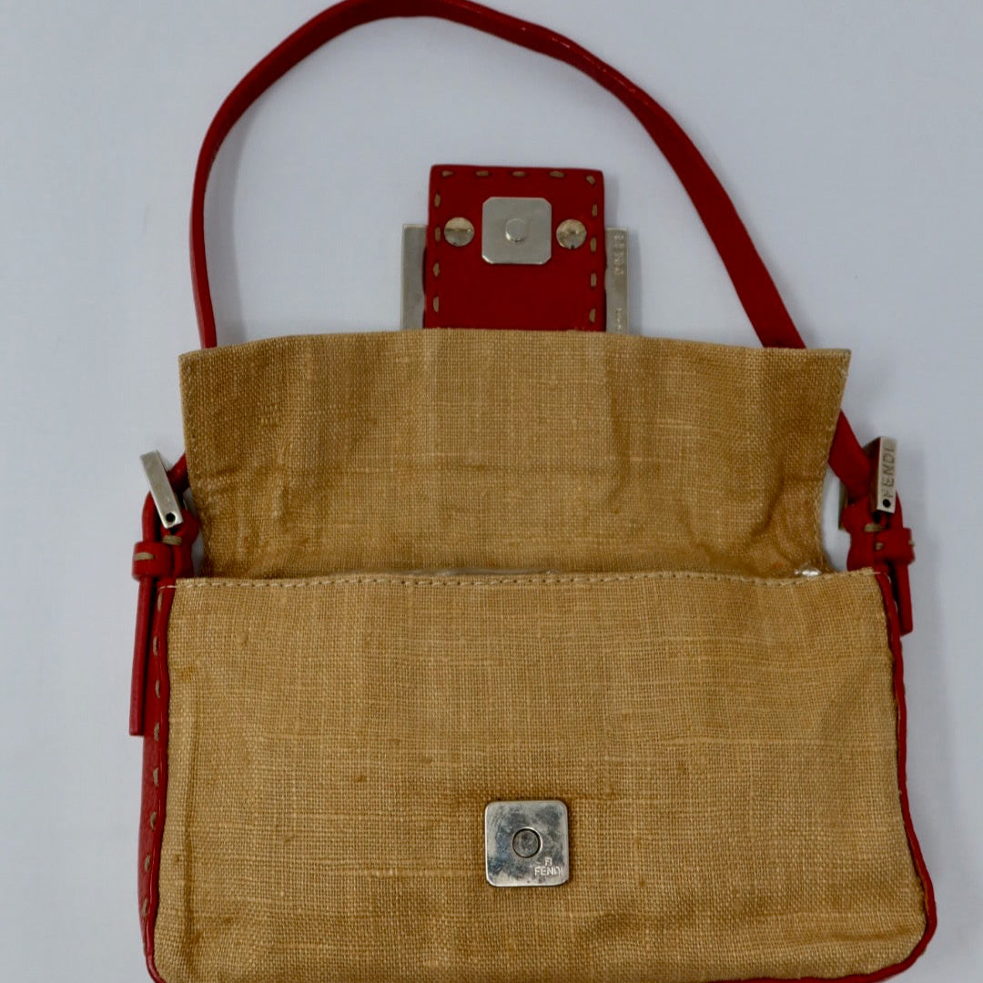 Fendi Selleria Mini Red Baguette