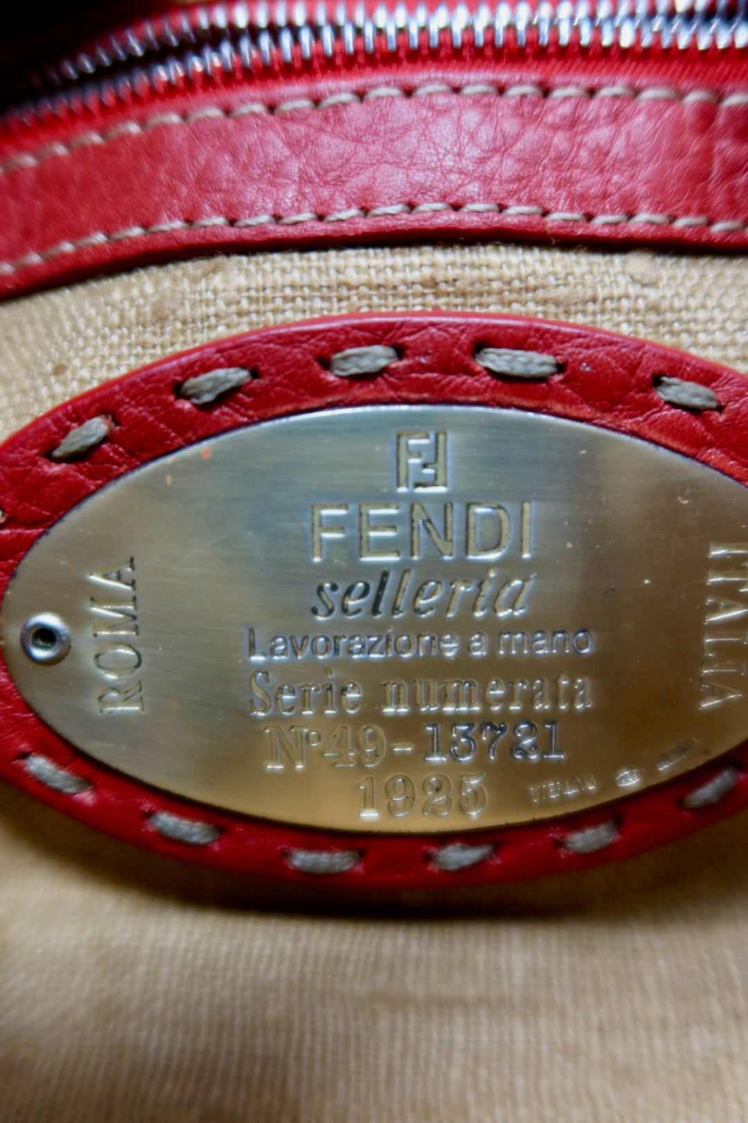 Fendi Selleria Mini Red Baguette