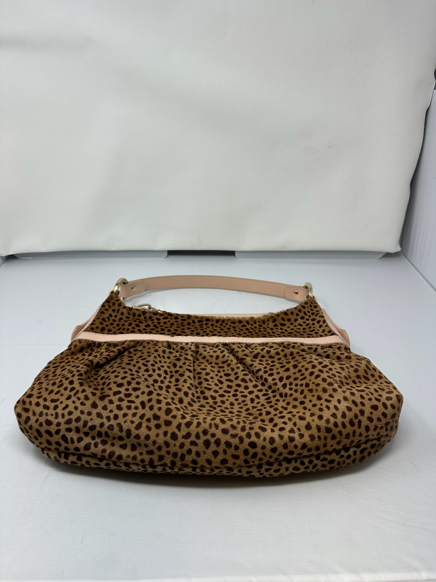 Fendi Chef Leopard Print Pony Hair Shoulder Bag