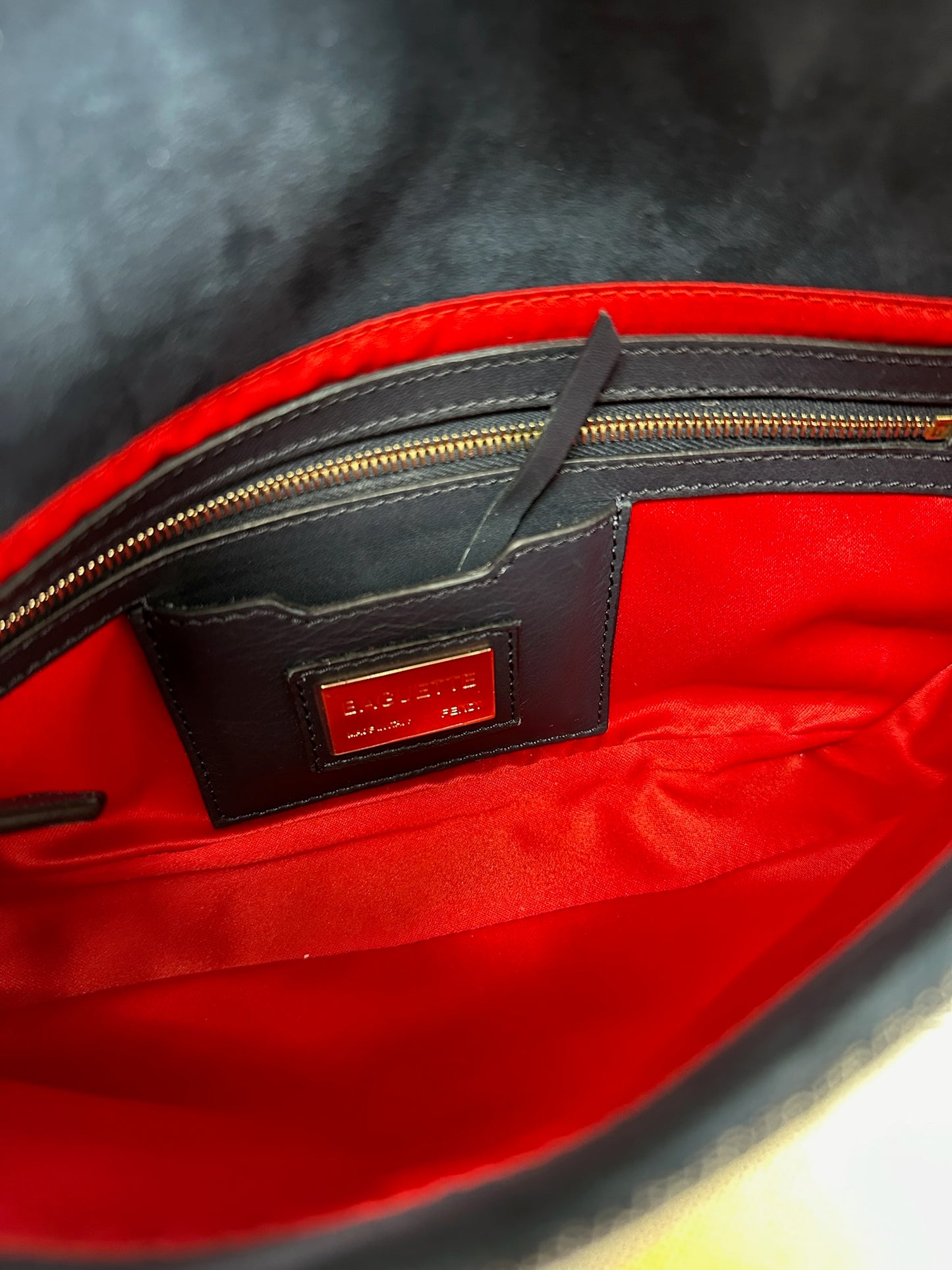 Fendi Baguette Blue Embroidered Denim Bag