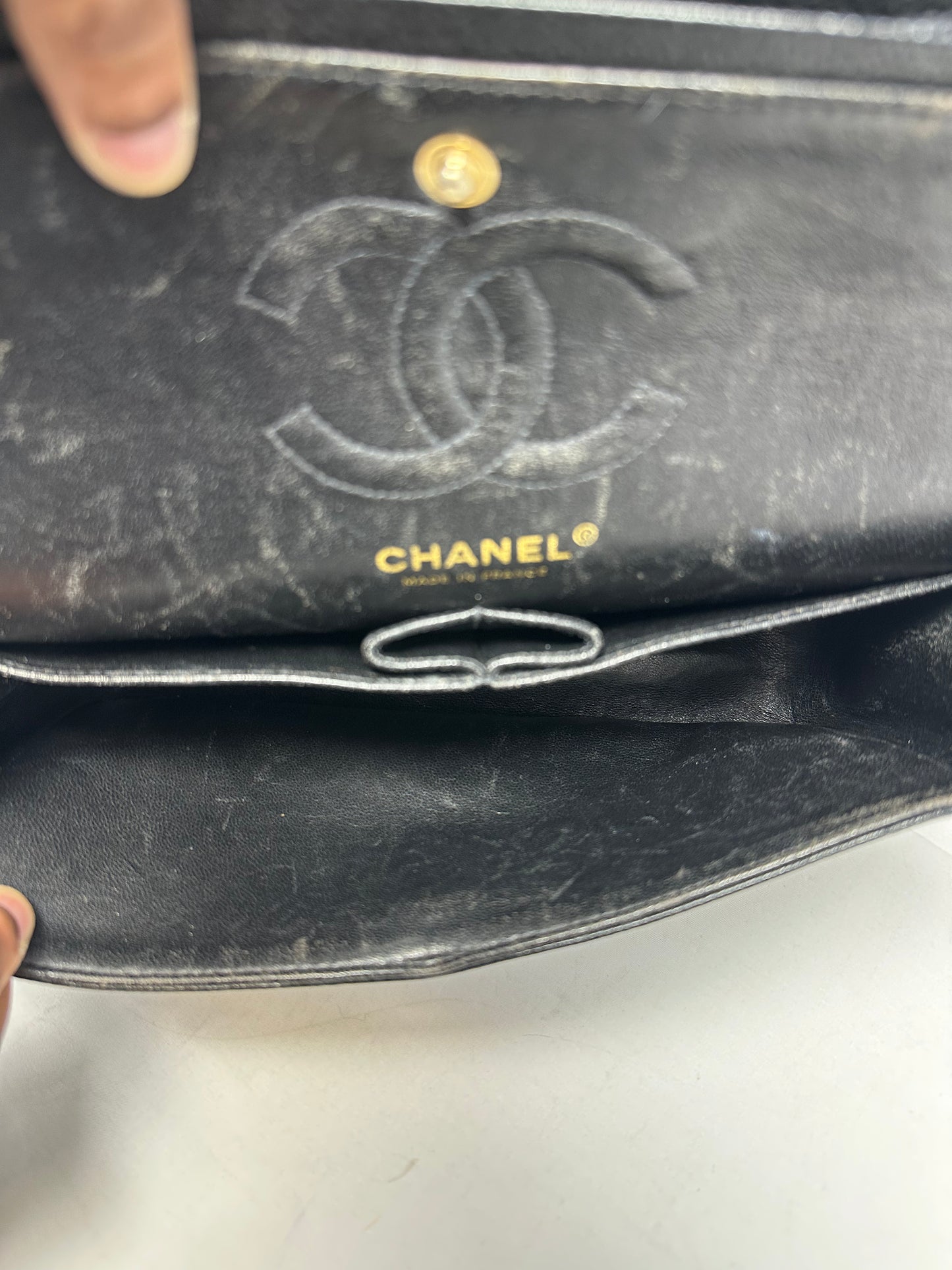 Chanel Double Flap Chain Black Caviar Leather