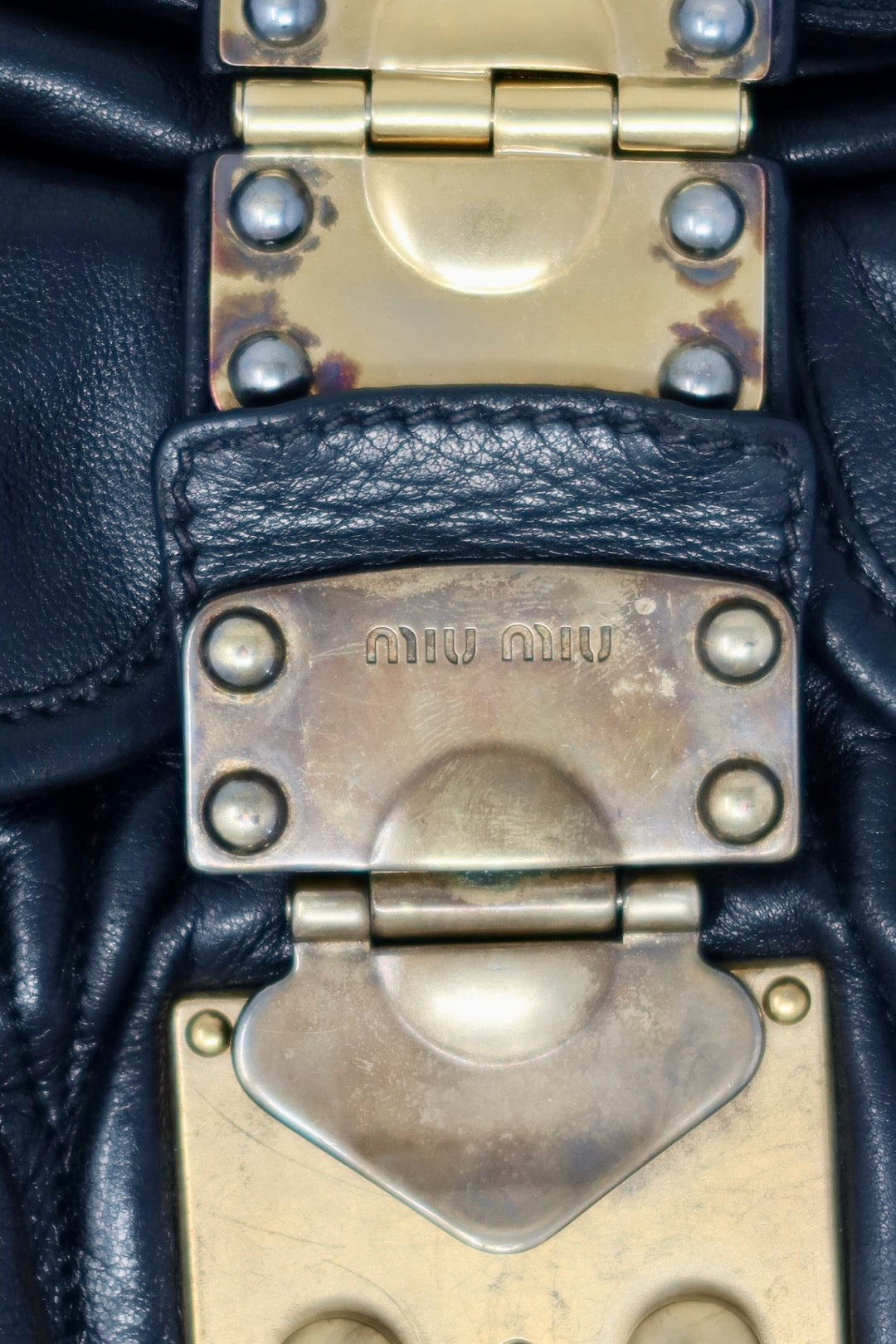 Miu Miu Matelasse Black Leather Hobo Shoulder Bag