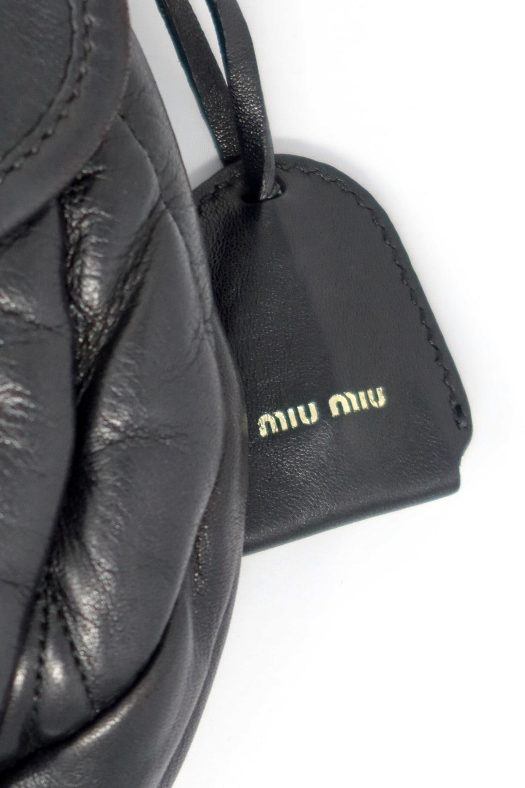Miu Miu Matelasse Black Leather Hobo Shoulder Bag