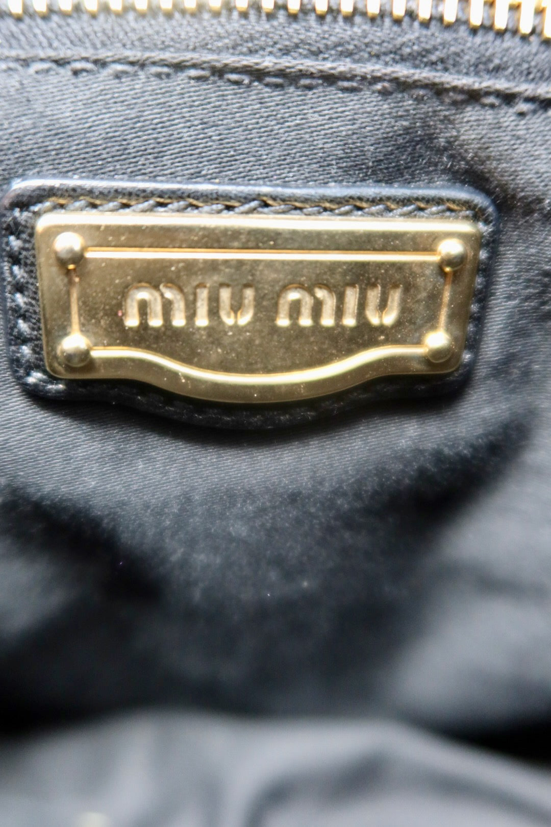 Miu Miu Matelasse Black Leather Hobo Shoulder Bag